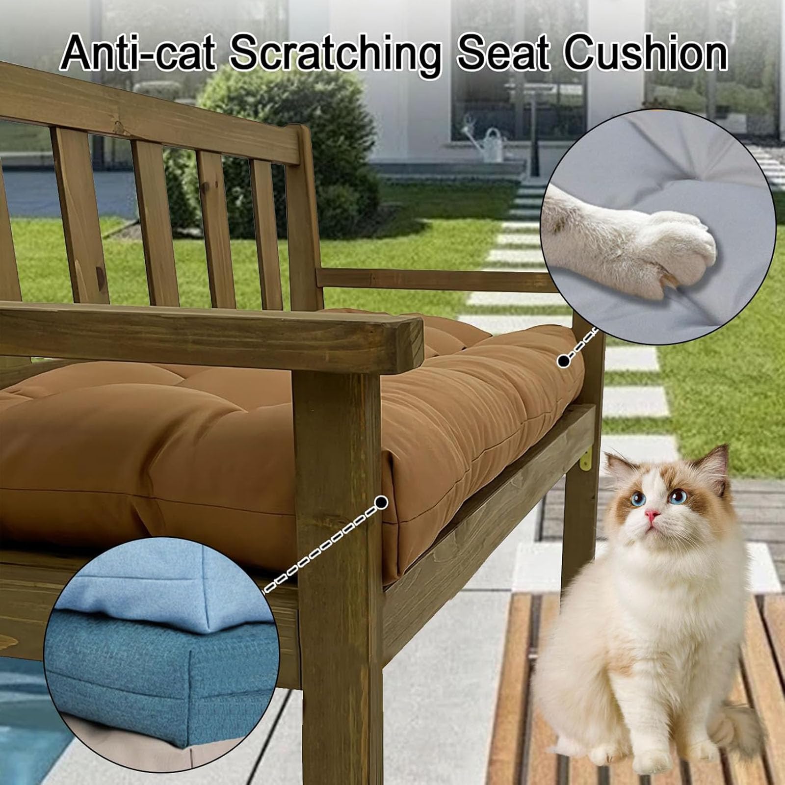 Outdoor Bankauflage Wasserdicht Rutschfest Sitzkissen 8cm Dicke Ideal für Terrasse und Gartenmöbel 100x60cm