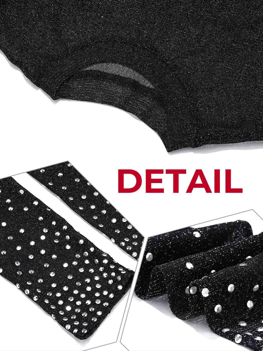 JAKAWIN Women’s Sheer Mesh Bolero Black Glitter Shrug - Image 5