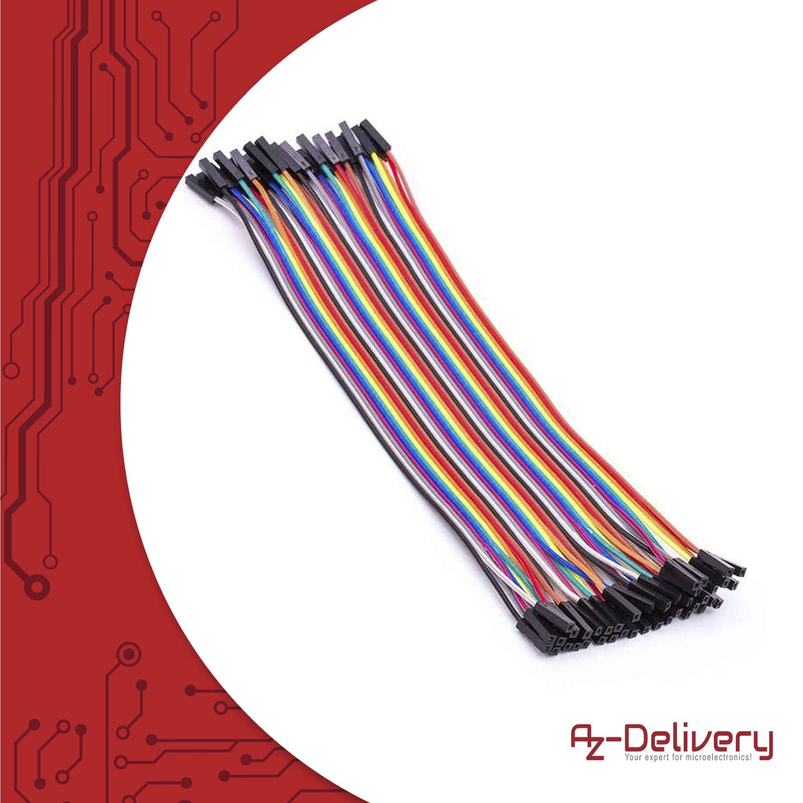 AZDelivery 5 x Przewód połączeniowy 20 cm F2M żeński do męskiego kompatybilny z Arduino i Raspberry Pi