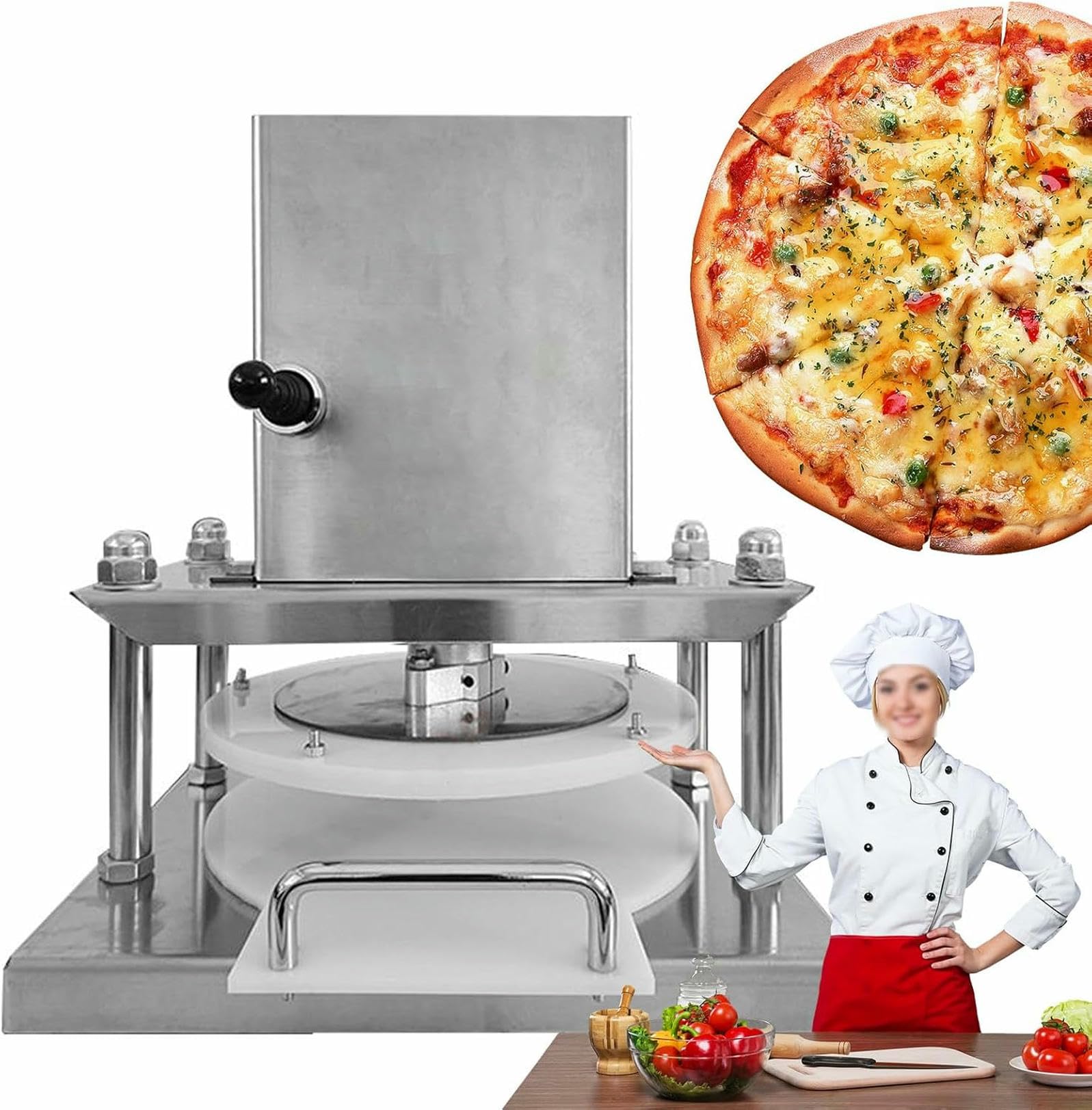 Ręczna Wałkarka Do Ciasta, Elektryczna Prasa Do Ciasta Do Piekarni I Domu, Ze Stali Nierdzewnej Do Pizzy, Rogalików I Ciast(30 Cm/11,81 Cala)
