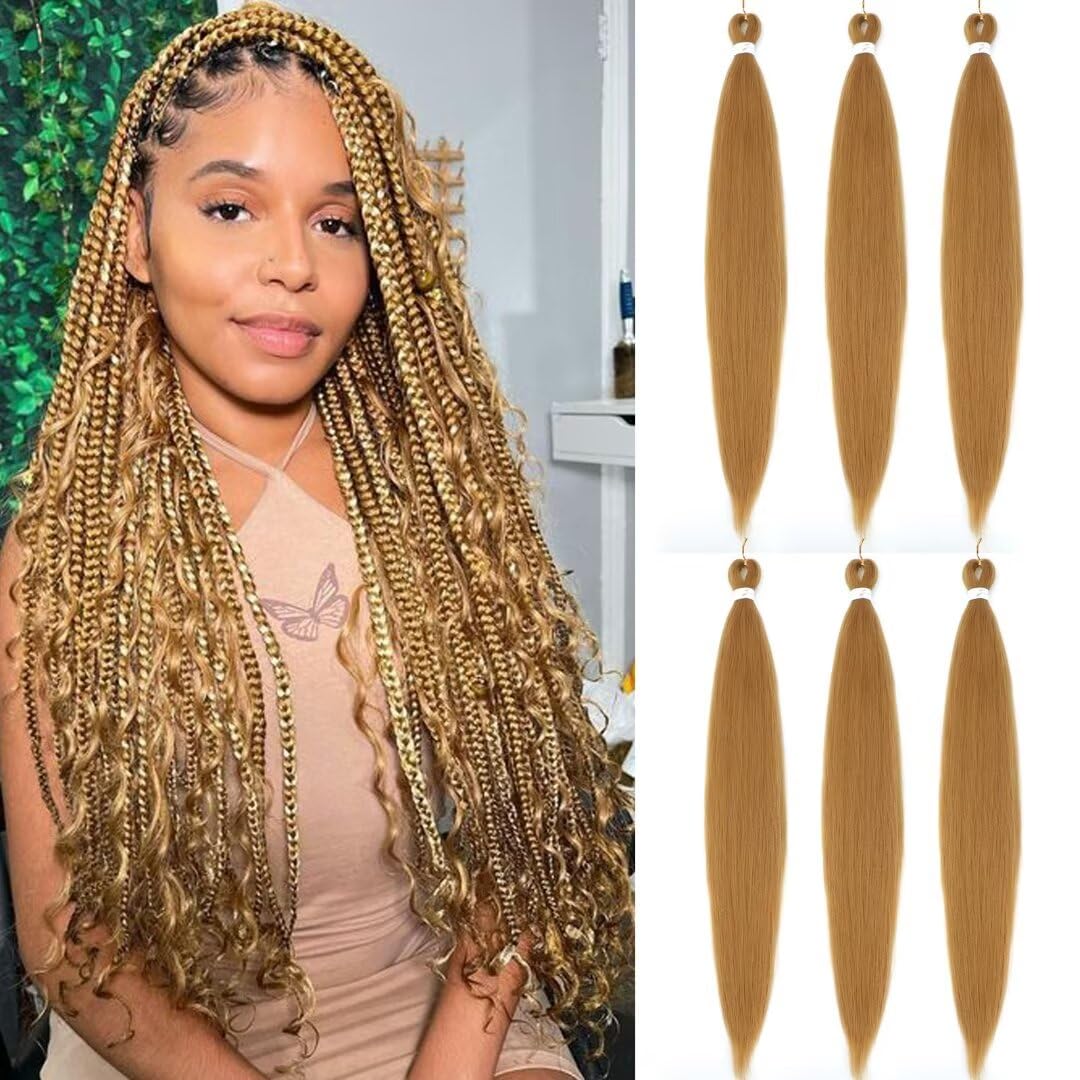 Amazon.com : Pre Stretched Braiding Hair 36inch 6 Packs Synthetic ...