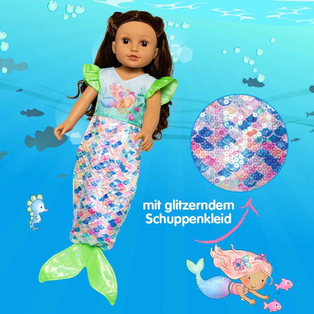 Robe Princesse De Glace Bleue Pour Poupée 28-35cm - Tenue Heless 10087863 Magique Et Scintillante