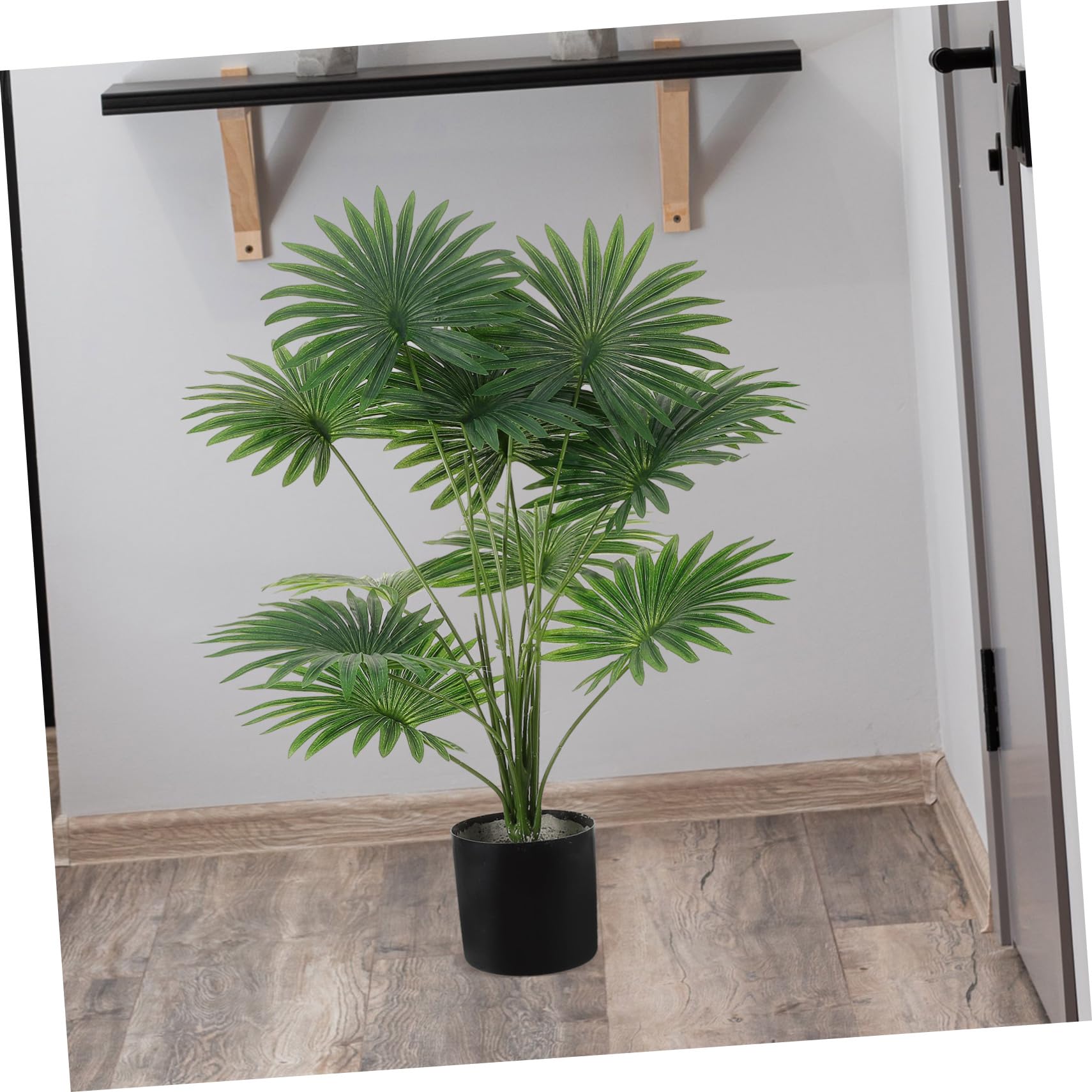 Palma Artificiale da Tavolo in Plastica Verde per Casa | 24 Teste, Aspetto Realistico e Curato, Facile da Pulire, Decorazione per Soggiorno