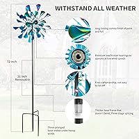 Vista 10 de Decoroca Outdoor Wind Spinners - 72in Metal Sculpture, Classic 360° Kinetic Spinner