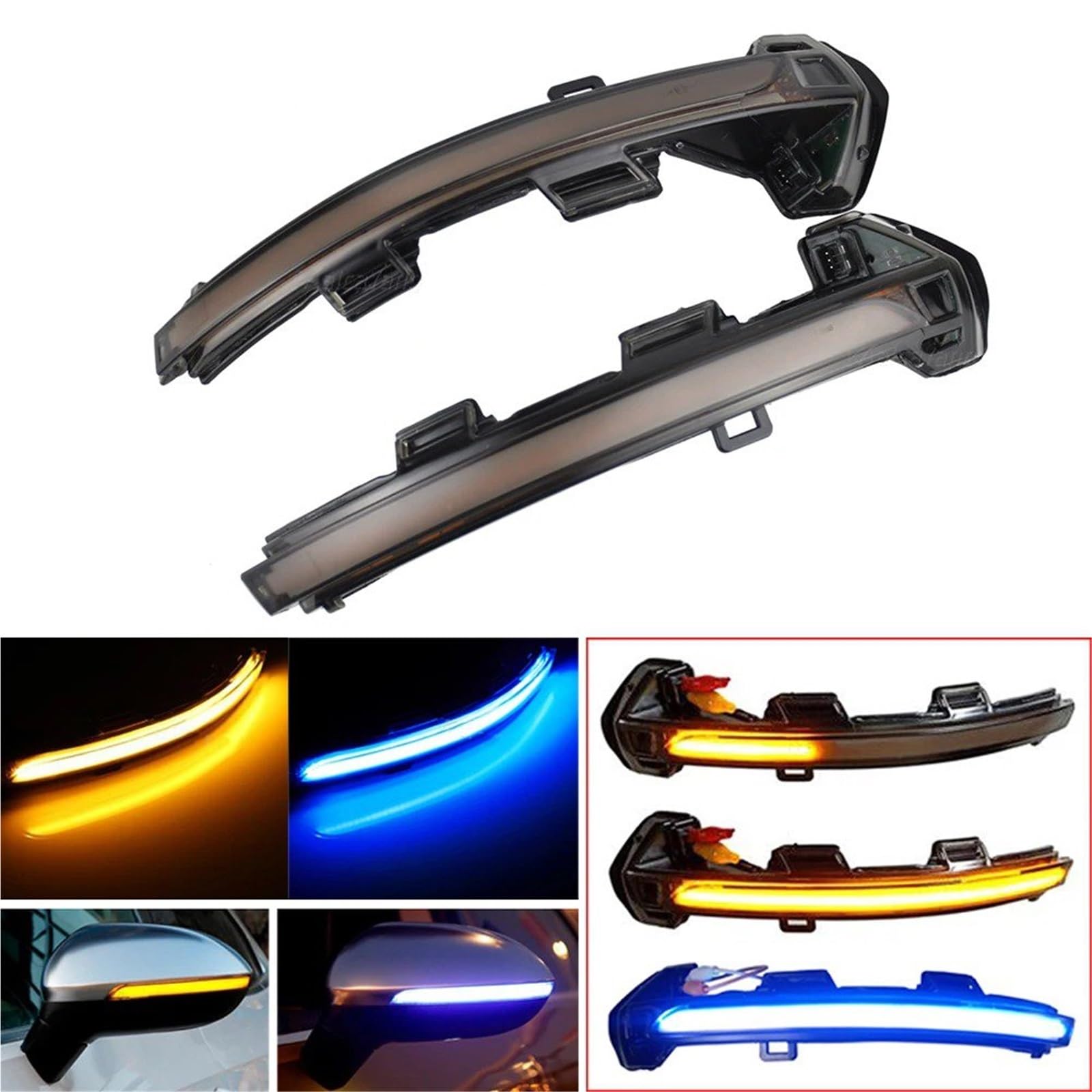 Clignotants Pour Rétroviseur Pour VW Pour Passat B8 2015-2020 Pour Arteon 2016-2017 Eau Qui Coule Dynamique Clignotant LED Indicateur De Rétroviseur Latéral Clignotant Séquentiel Indicateur rétroviseu