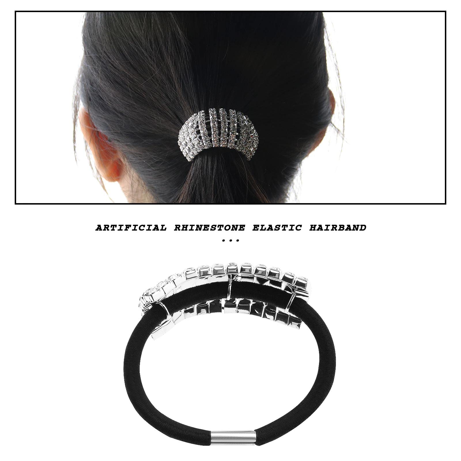 OTOTEC 3pcs Rhinestone Elastic Hair Ties Bands Rings Hair Scrunchies Ponytail Holders Rhinestone Ropes Hair Accessories for Women Girls - Image 2