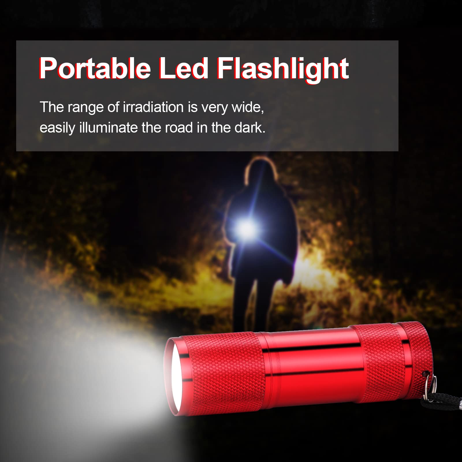 Boruit RJ11 Porte-clés Lampes De Poche Super Lumineux 120