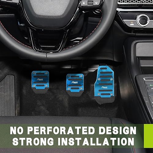 Miniatura 5 de Fundas para pedal de automóvil, cubierta de aluminio para pastillas de freno de transmisión manual automática, repuesto de pedal de goma de metal