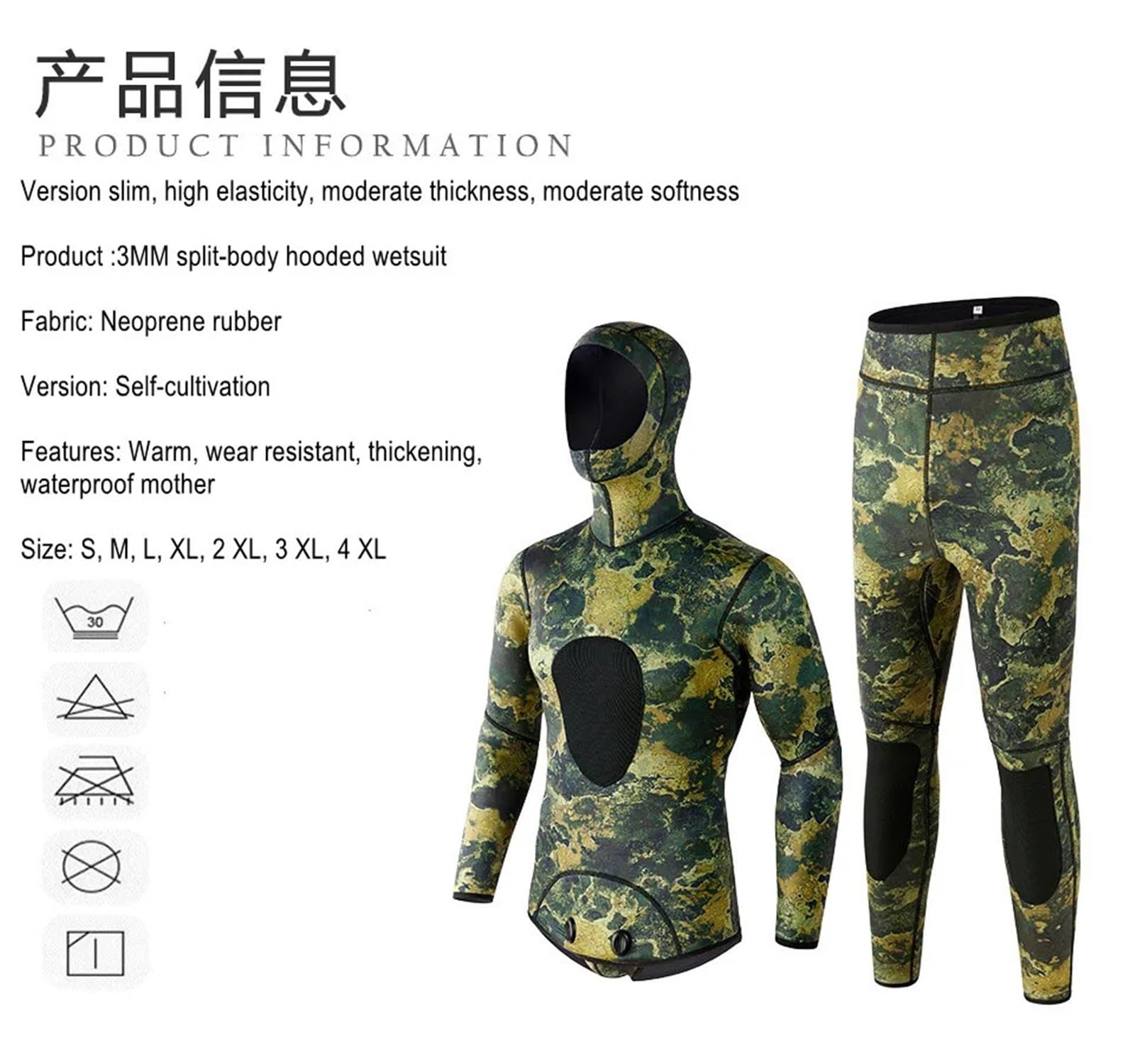 Tuta da Snorkeling Muta da Sub in Neoprene da 3 mm, Due Pezzi, for Surf, Snorkeling, Kayak, Pesca Subacquea, for Adulti, Immersioni, Caccia Subacquea, Nuoto, Immersioni subacquee(Blue,XL)