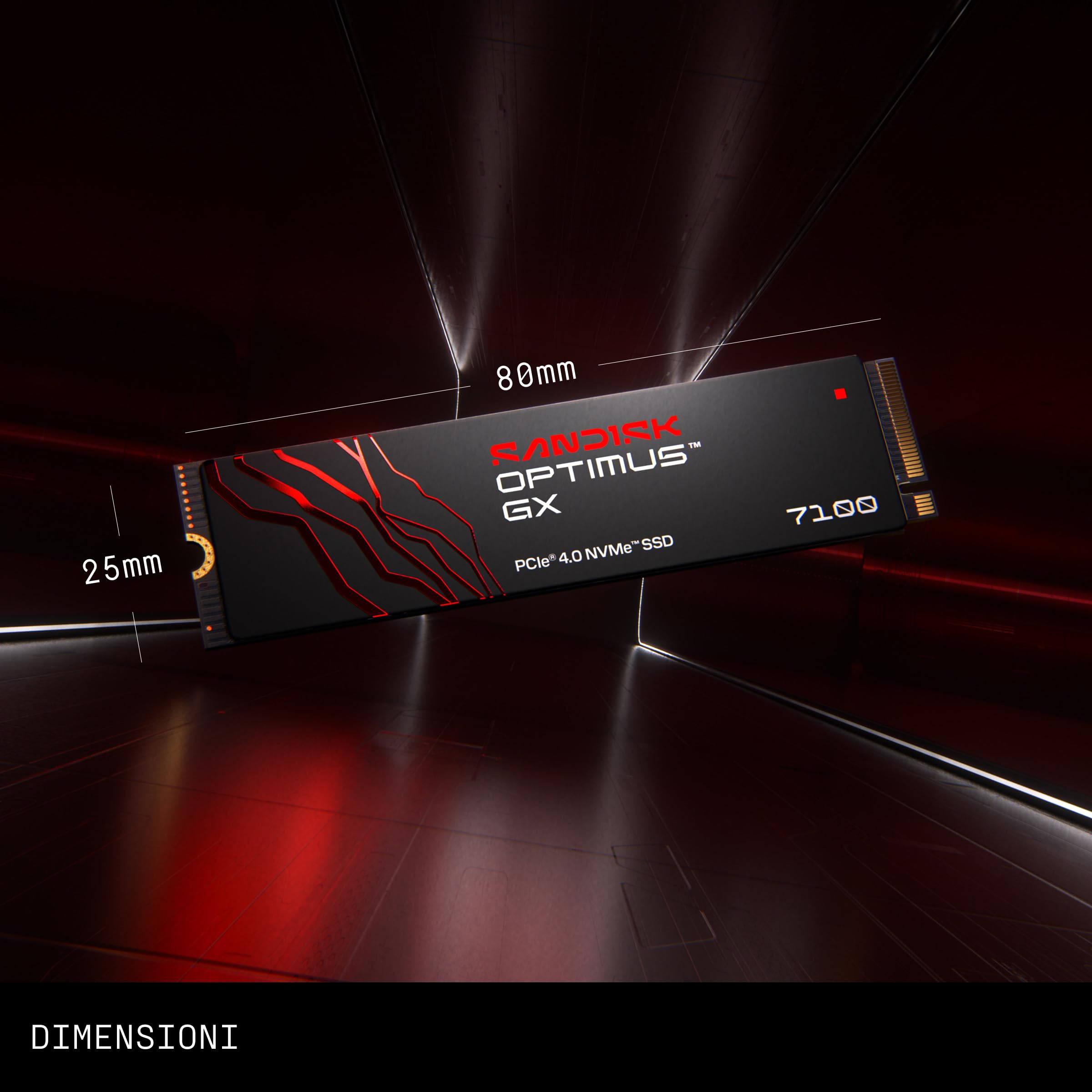 SANDISK Optimus GX 7100 NVMe SSD 500 GB (fino a 7.250/6.900 MB/s velocità di lettura e scrittura sequenziale, PCIe 4.0, M.2 2280, BiCS TLC 3D CBA NAND, SANDISK DASHBOARD)
