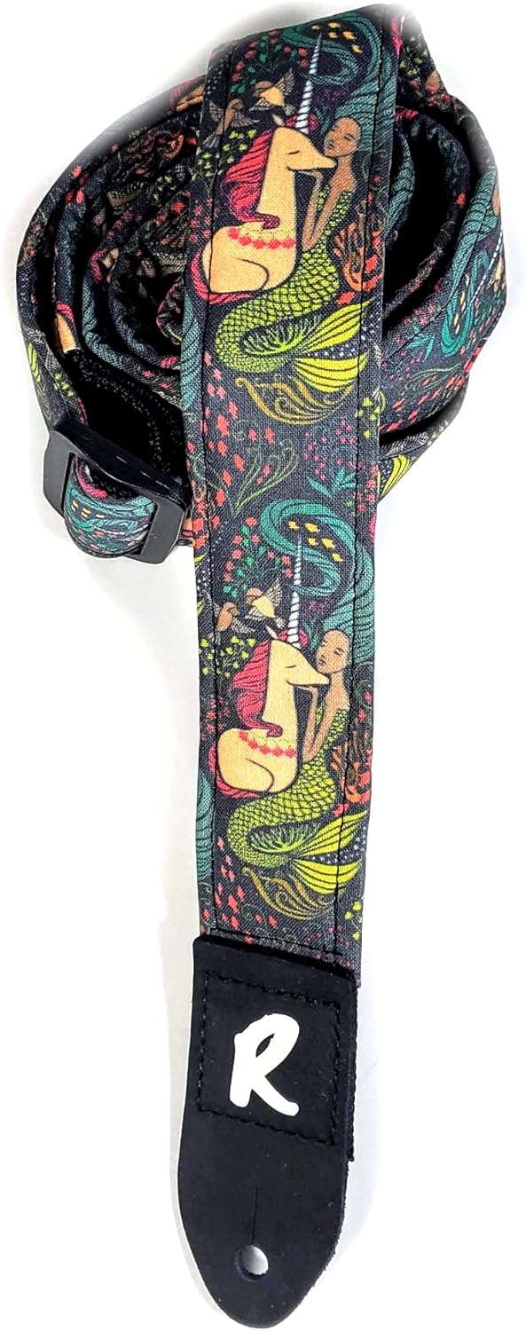 Ukulele Strap Unicorn Mermaid Magical Ukulele Strap, Adjustable Double Padded Genuine Uke Strap Leather plastic hardware Ukulele Strap Strong Back Straps
