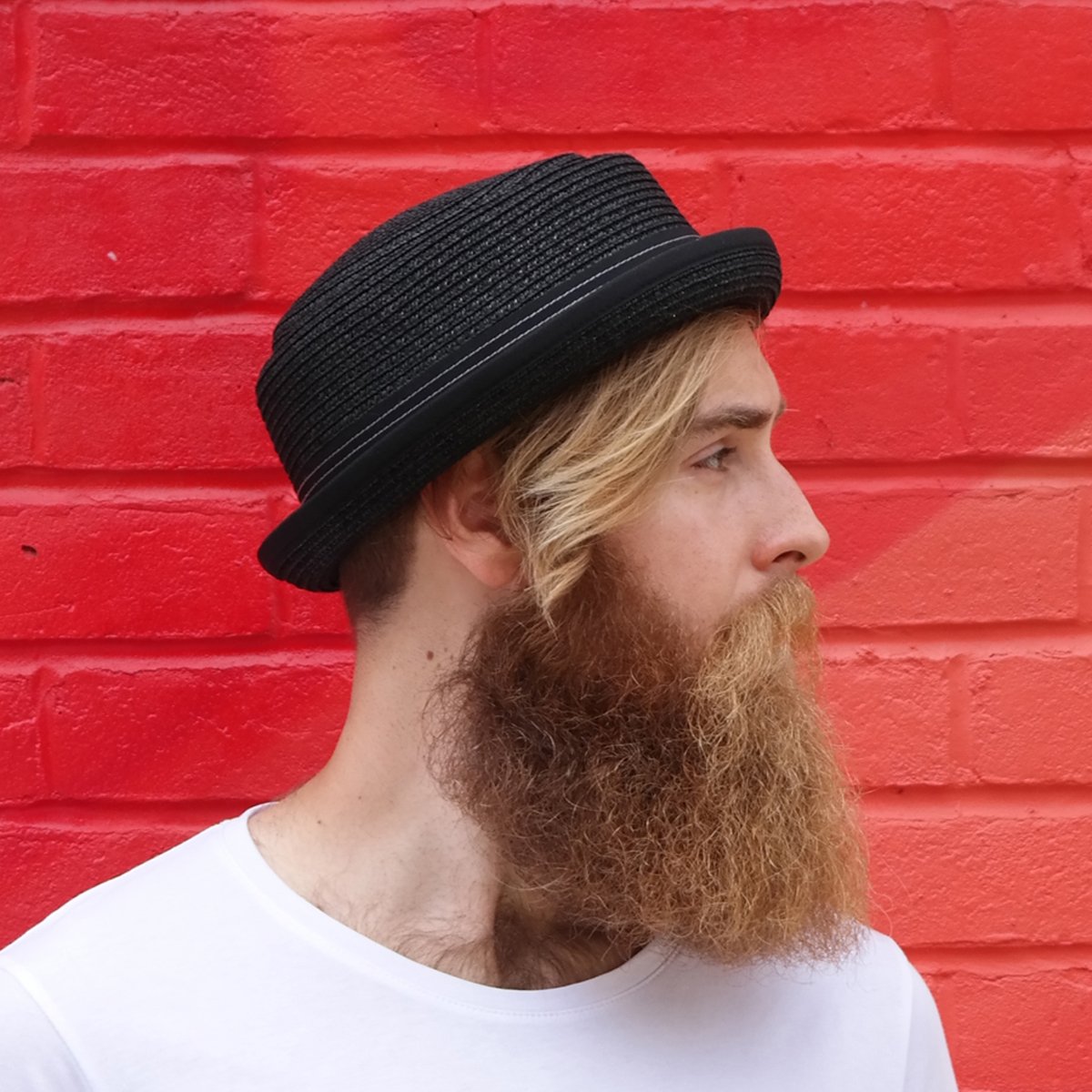DASMARCA Papier Rico tressé Été Paille Telescope Couronne Retro Porkpie Hat