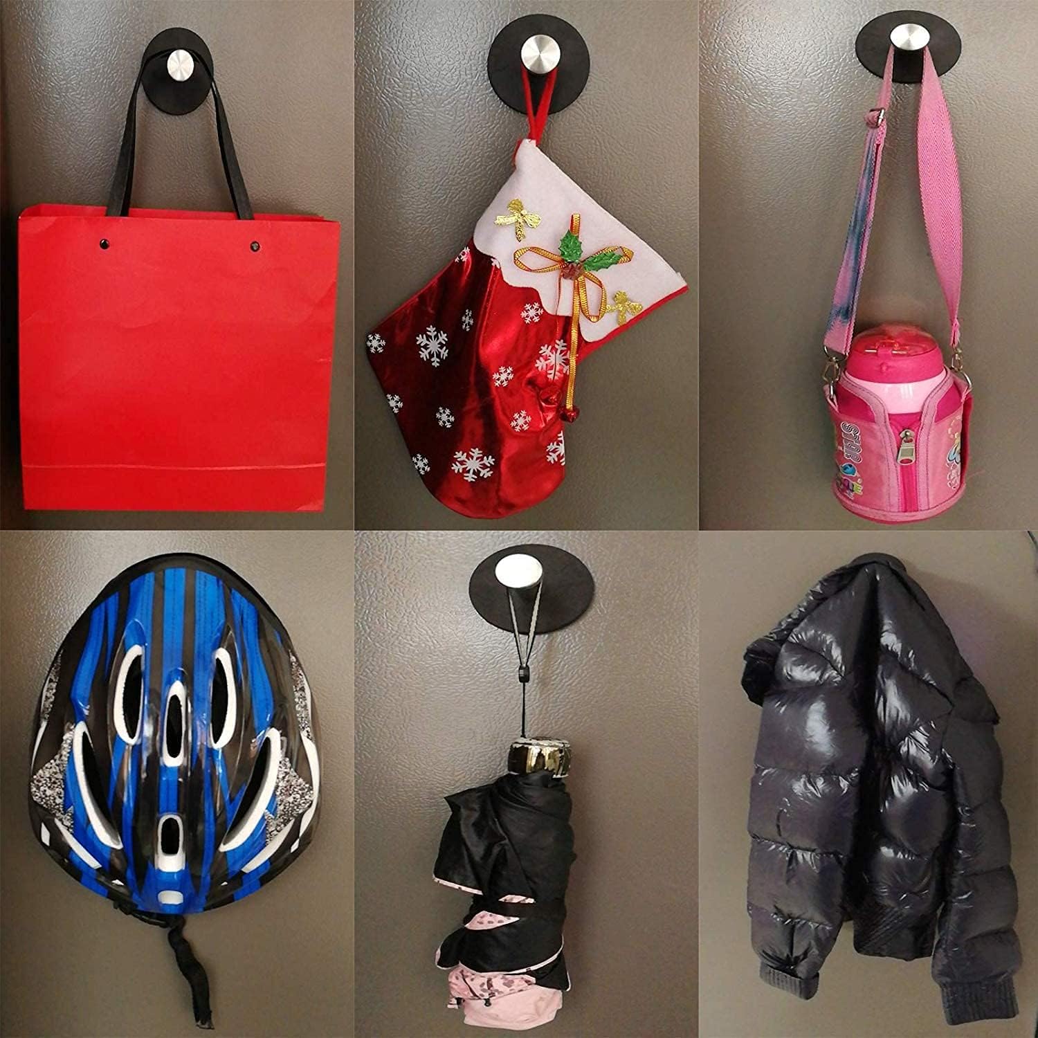 Pmsanzay Magnetic Coat Hook Key Holder Towels Hook Strong Magnet Hanging for Bag, Coat, Umbrellas, Scarf, Toys, Towels, Helmet, Hat, Cap, etc. - No Scratches - Hold up to 6 Lbs