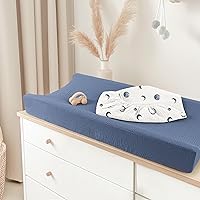Vista 4 de Bearmoss Changing Pad Cover, 2 Pack Muslin [100% Cotton] Diaper Changing Table Covers, 32'' x 16'' Soft Breathable Changing Pad Sheets for Unisex
