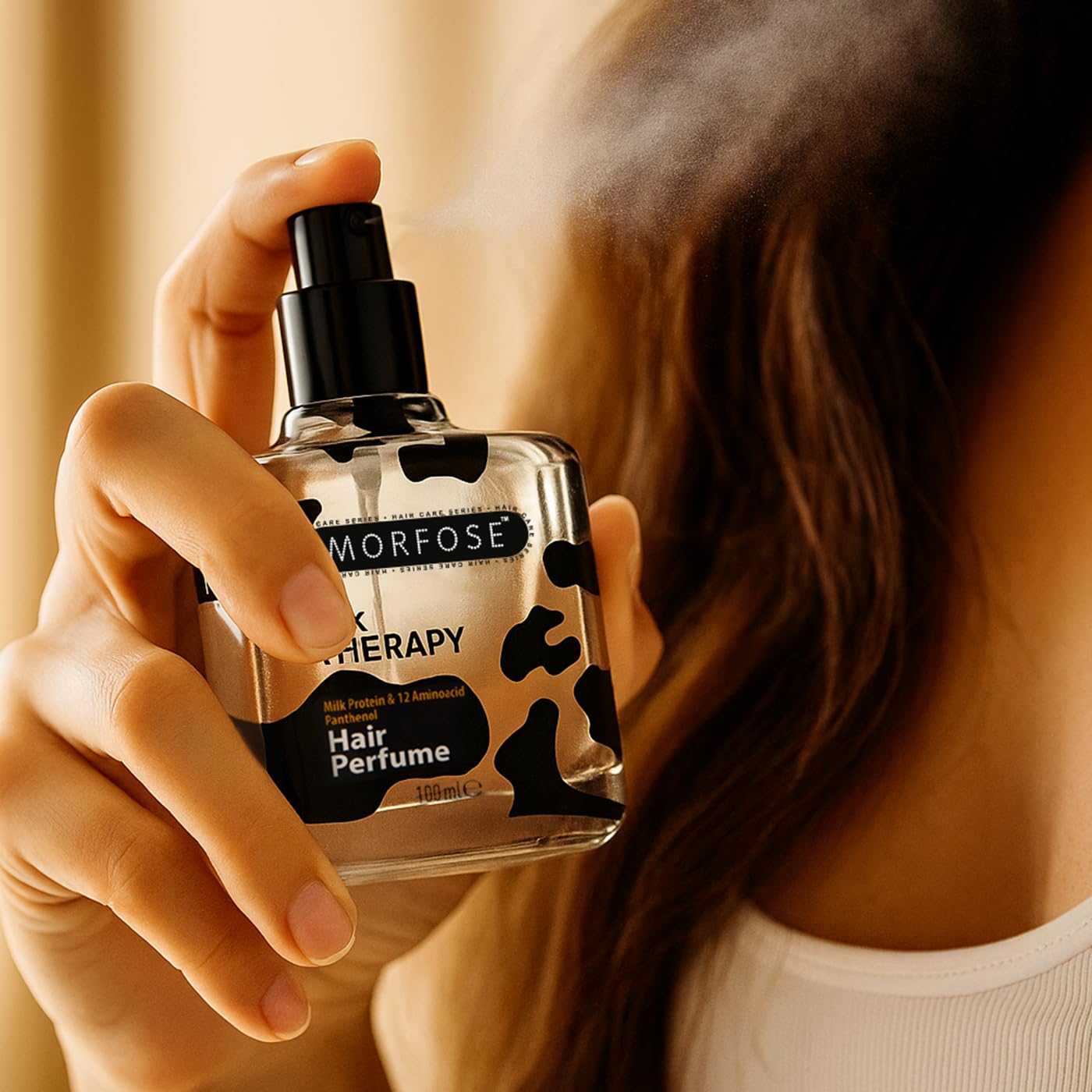 Morfose Milk Therapy Hair Perfume 100ml – Haarparfüm ohne Alkohol – Milchprotein & 12 Aminosäuren, Anti-Geruch, Glanz, Pflege, Frische – Für alle Haartypen