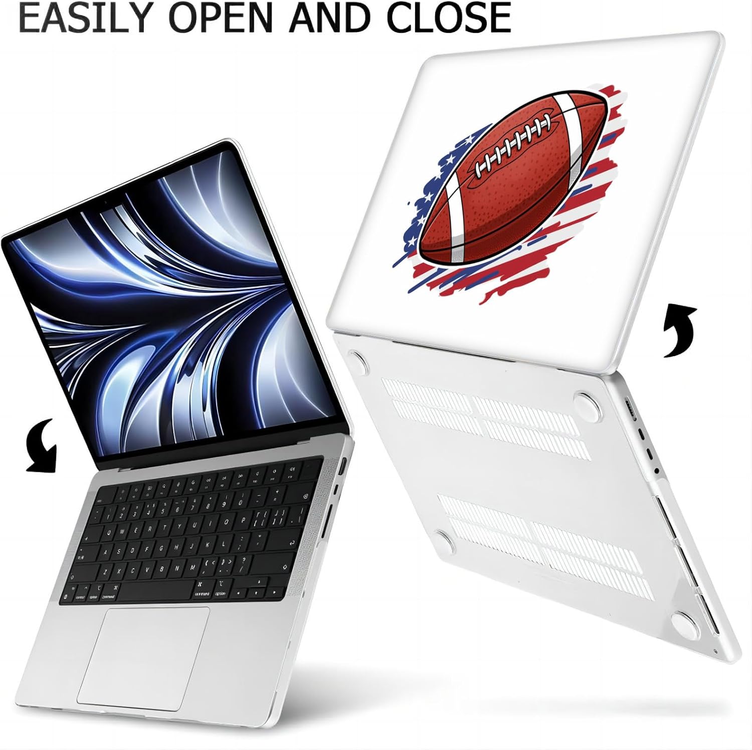 Compatible with MacBook Neo 13-inch, Hard Shell Case with Keyboard Cover and Screen Protector (A3404 A18 Pro chip, 2026 Release) - American Football MC21295
