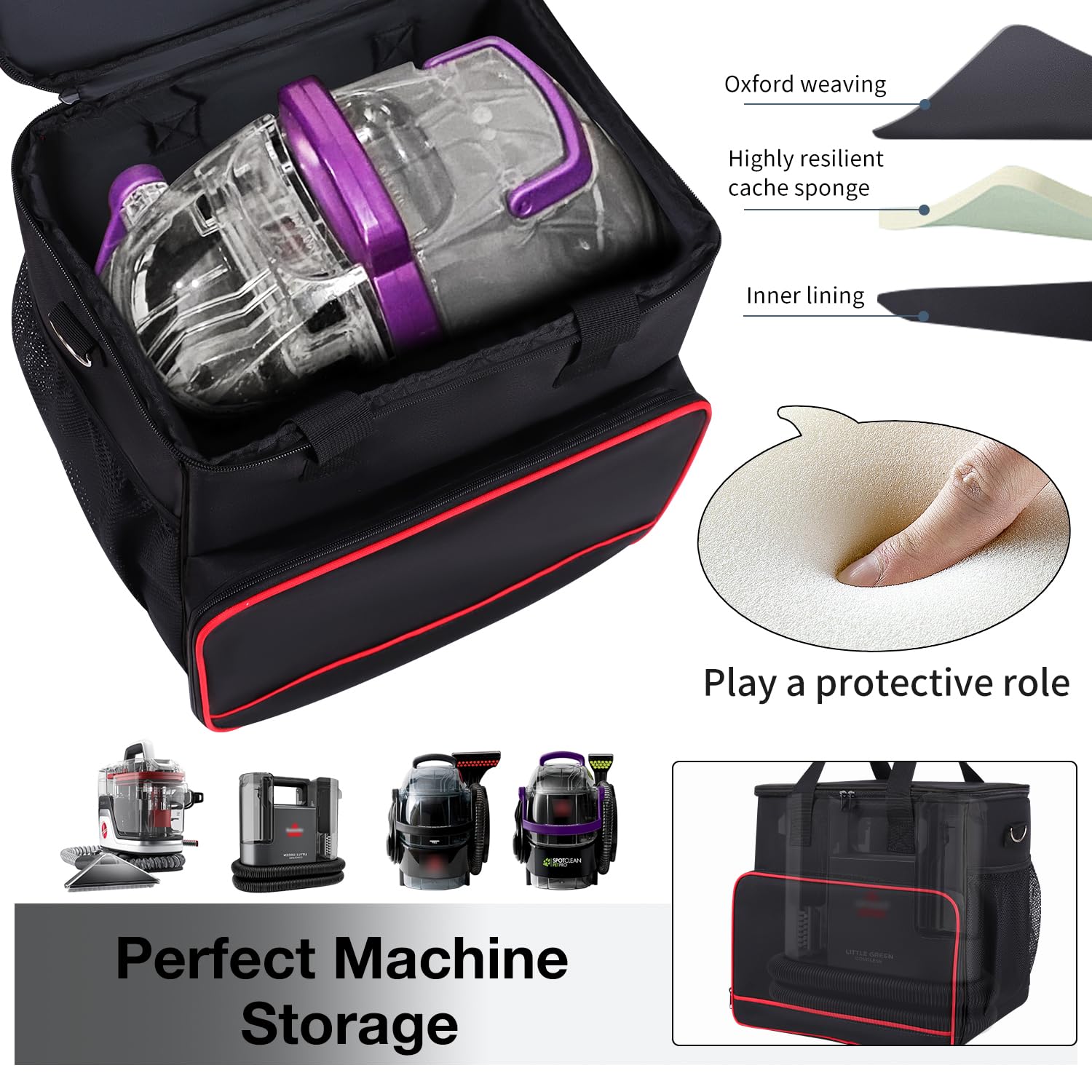 Sac de rangement compatible avec la machine à nettoyer les tapis Bissell, sac de transport pour nettoyeur à vapeur portable Bissell, sac de rangement uniquement