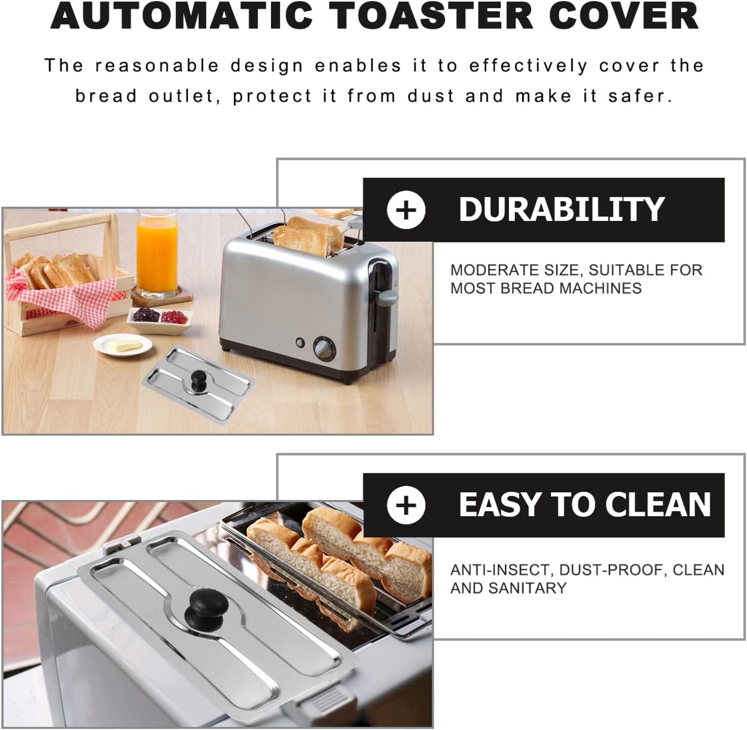 BESTonZON 1pc Toaster Cover Electric Bread Maker Upper Cover Protective Baking Tool for Household Sandwich Maker Extends Toaster Lifespan