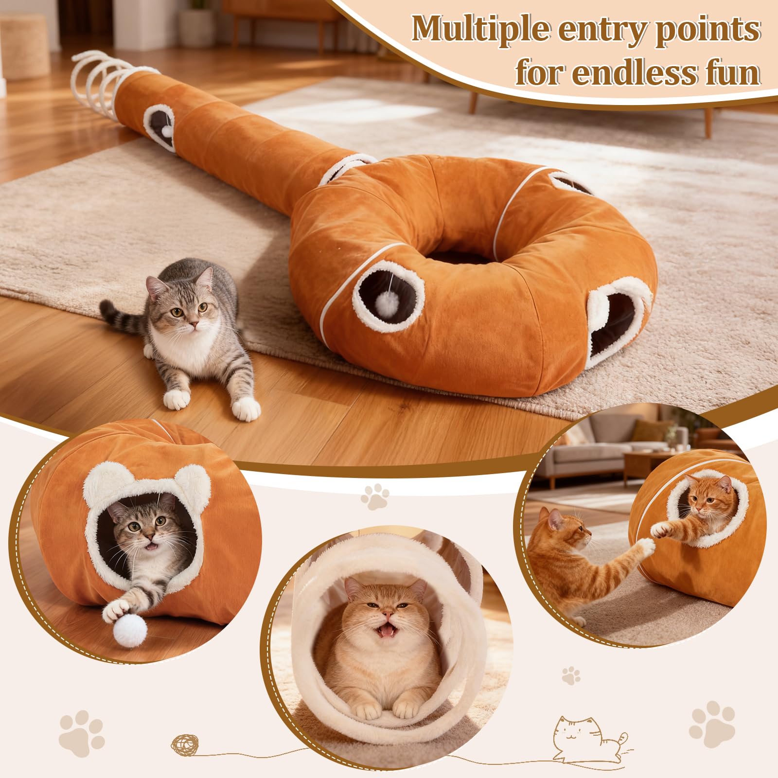 Ownpets Tunnel Lollipop pour chat Marron