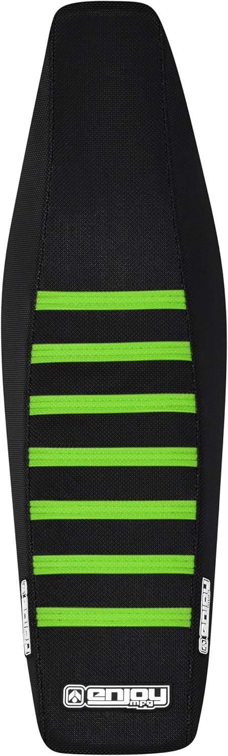 Enjoy Mfg Seat Cover - Compatible with Kawasaki 2020-2023 KLX 230 R S - #371 (All Black/Green Ribs)