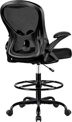 Winrise Silla de dibujo, silla alta de oficina, silla ergonómica de escritorio de pie, silla de computadora con soporte lumbar, silla giratoria con