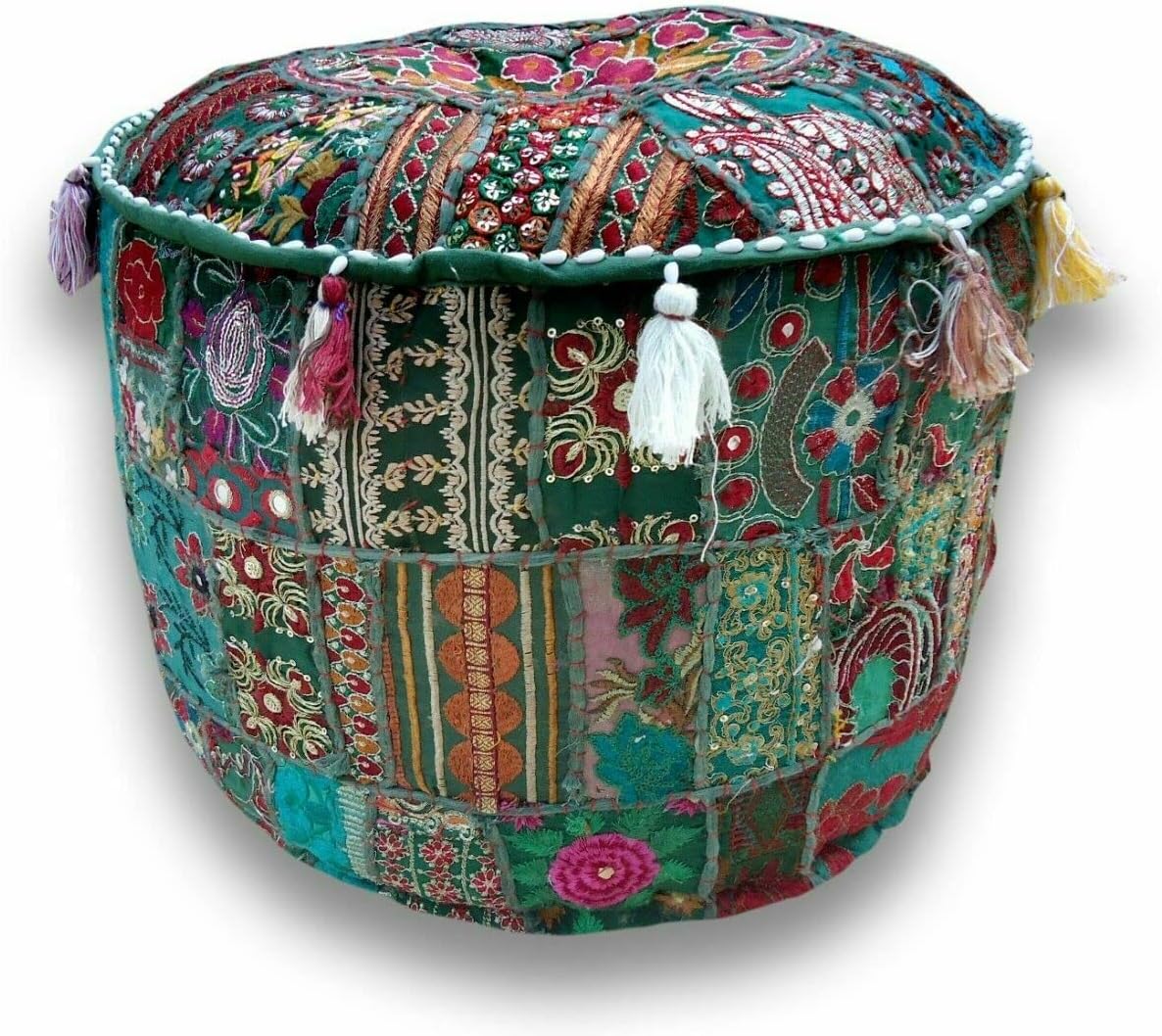 Indian Mandala Ottoman Pufe Round Footstool Pouffe Large Hippie Floor Pouf Cover