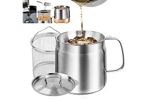 1.5L Stainless Steel Oil Filter Pot: Your Perfect Kitchen Companion for Deep...