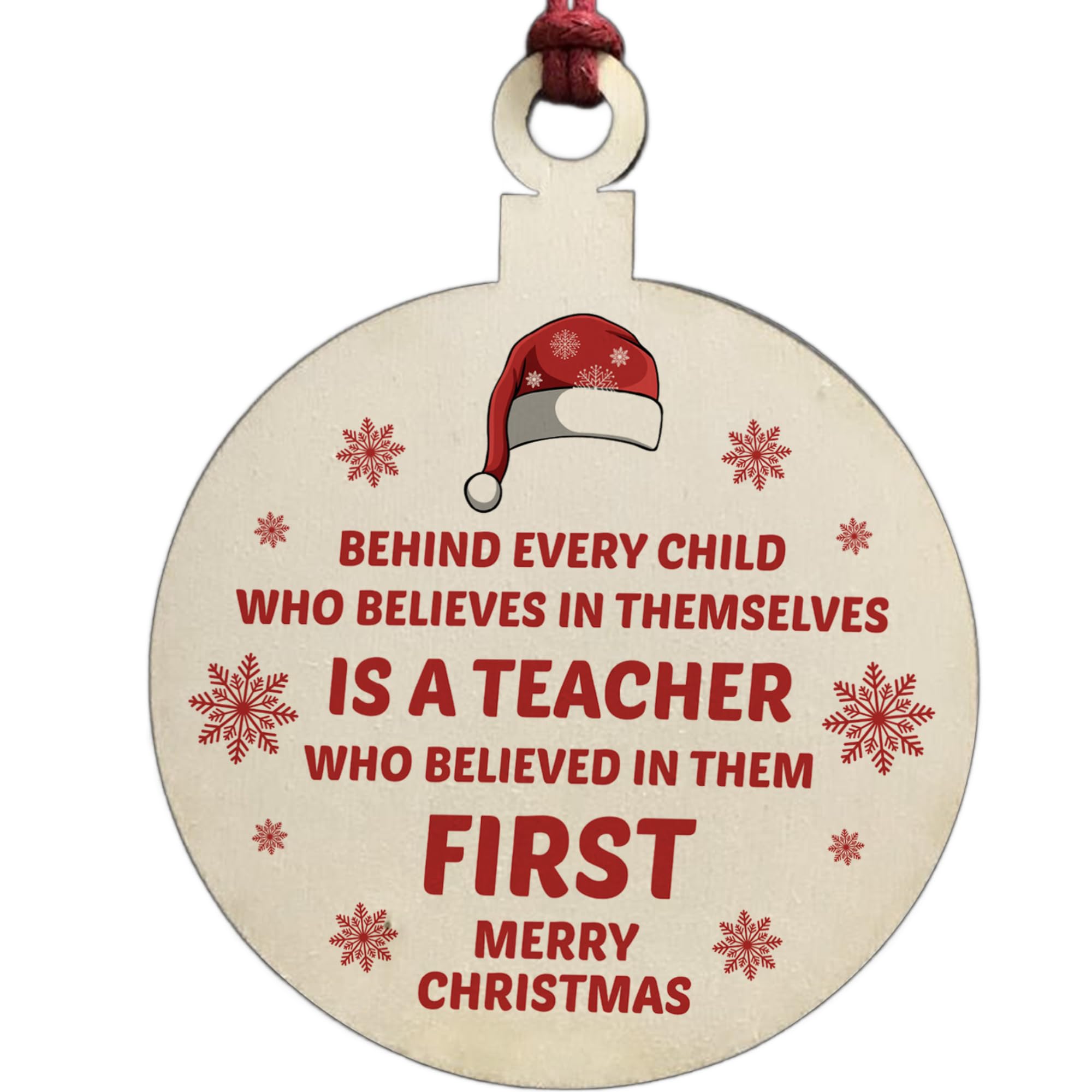 Red Ocean For Teacher Thank You Teaching Assistant Nursery Teacher Wood Bauble