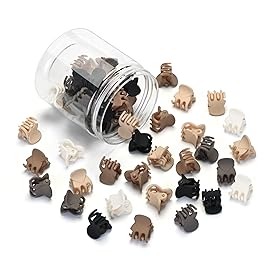 48pcs Mini Hair Clips, Small Hair Clips for Women Girls, Tiny Claw Clips for Fine Thin Hair, Little Jaw Clips with Transparent Box (Neutral Color)