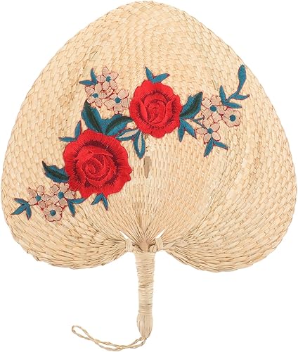 Healifty Abanico decorativo de espadaña, ventilador de mano de mano, suministros de fiesta bohemia, suministros de boda, ventilador de verano,