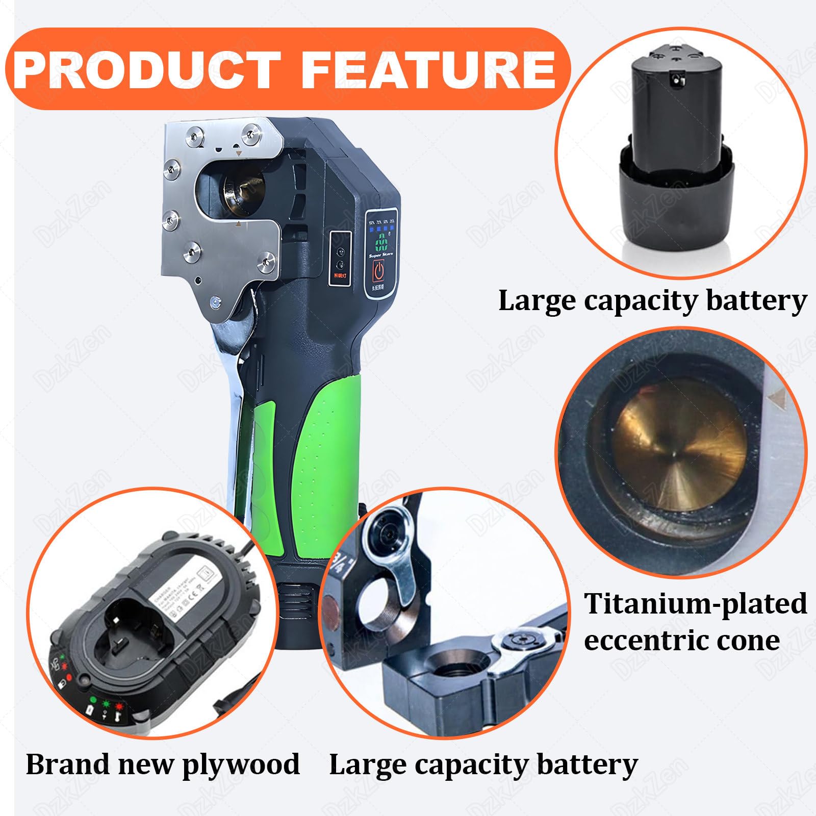 Herramienta De Abocardado Excéntrico 45°, 2200 Mah, Kit de Herramientas eléctricas para abocardar, Luces LED, for escariador de Aire acondicion 5clamps