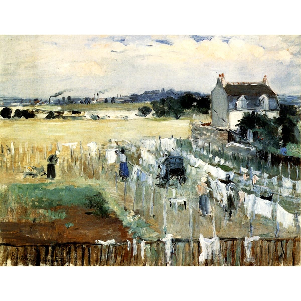 Impression HD Berthe Morisot blanchisseuses de 1875 sur toile - 2