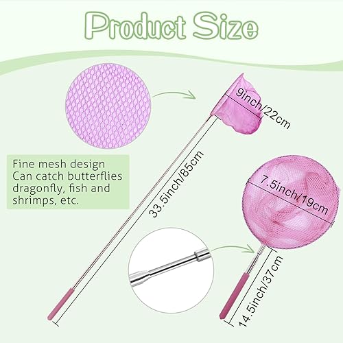 Miniatura 2 de Redes telescópicas de mariposa para niños, atrapadores de mariposas para niños, redes de captura de insectos, ideales para atrapar insectos,
