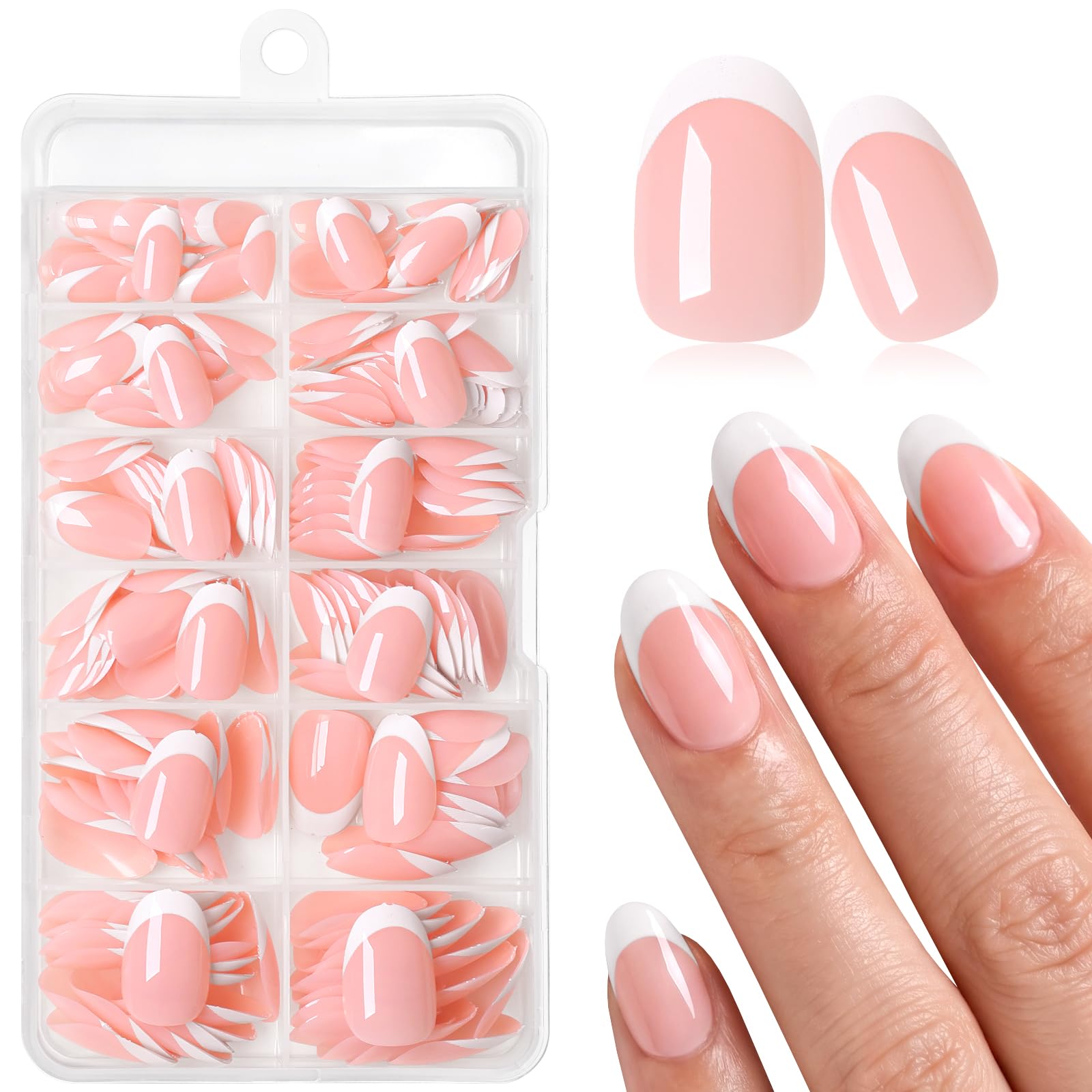 Photo 1 of ***STOCK PHOTO FOR REFERENCE ONLY***
AddFavor 240pcs French Tip Press on Nails Short Oval Fake Nails, White French Tip Nails Press ons Acrylic Press on Nail Almond False Nail Tips for Women