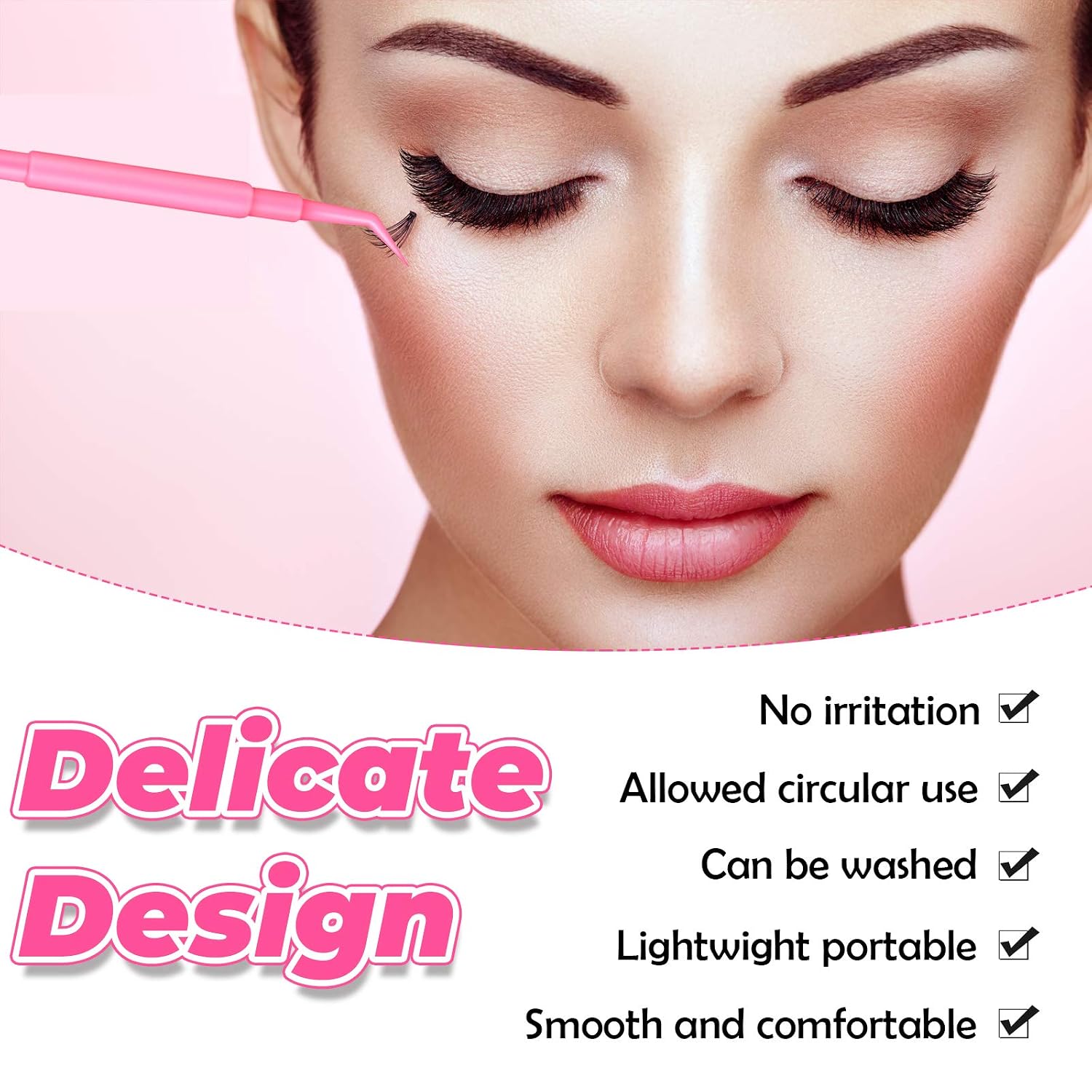 30 Pieces Y Shape Eyelash Lift & Lifting Tool Brush Set - Silicone Grafting Eyelash Extension Makeup Tool for Women(Pink)