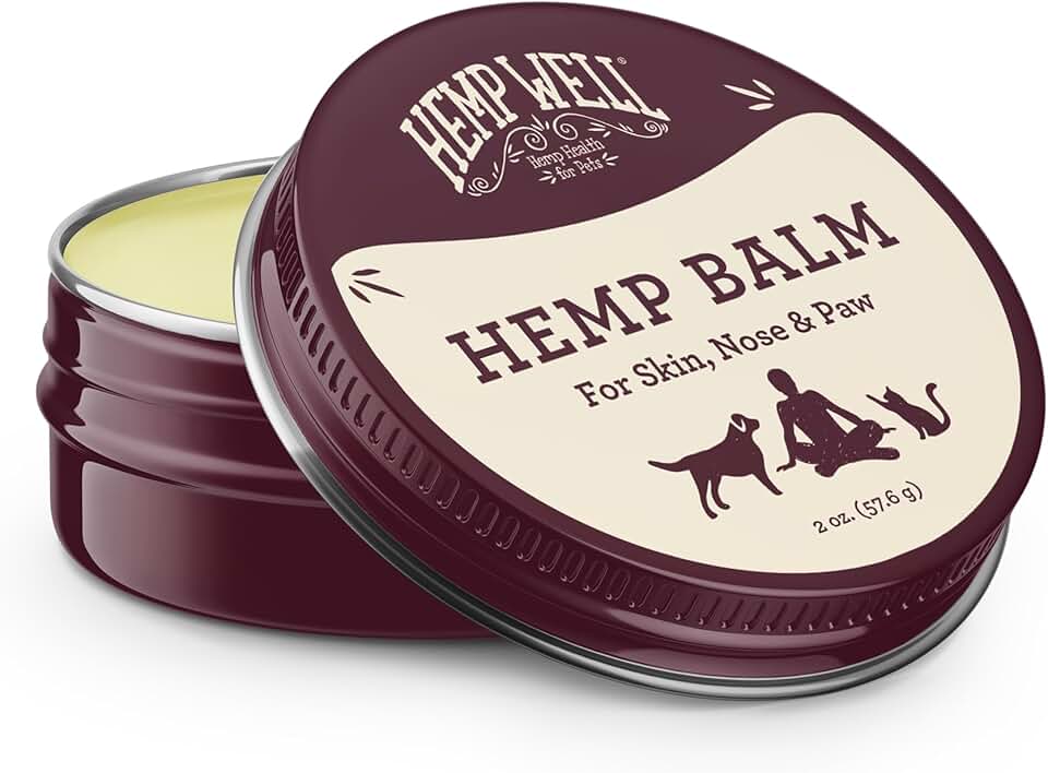 Hemp Well Hemp Balm for Pets and People - Organic Pet Balm for Dogs, Cats, and Humans - Relieves Dryness and Cracking for Paws, Skin, and Nose, 2 oz.