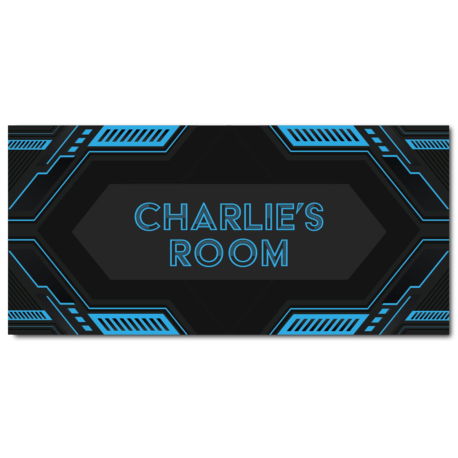 You Personalise Gamer Personalised Bedroom Door Signs, Blue