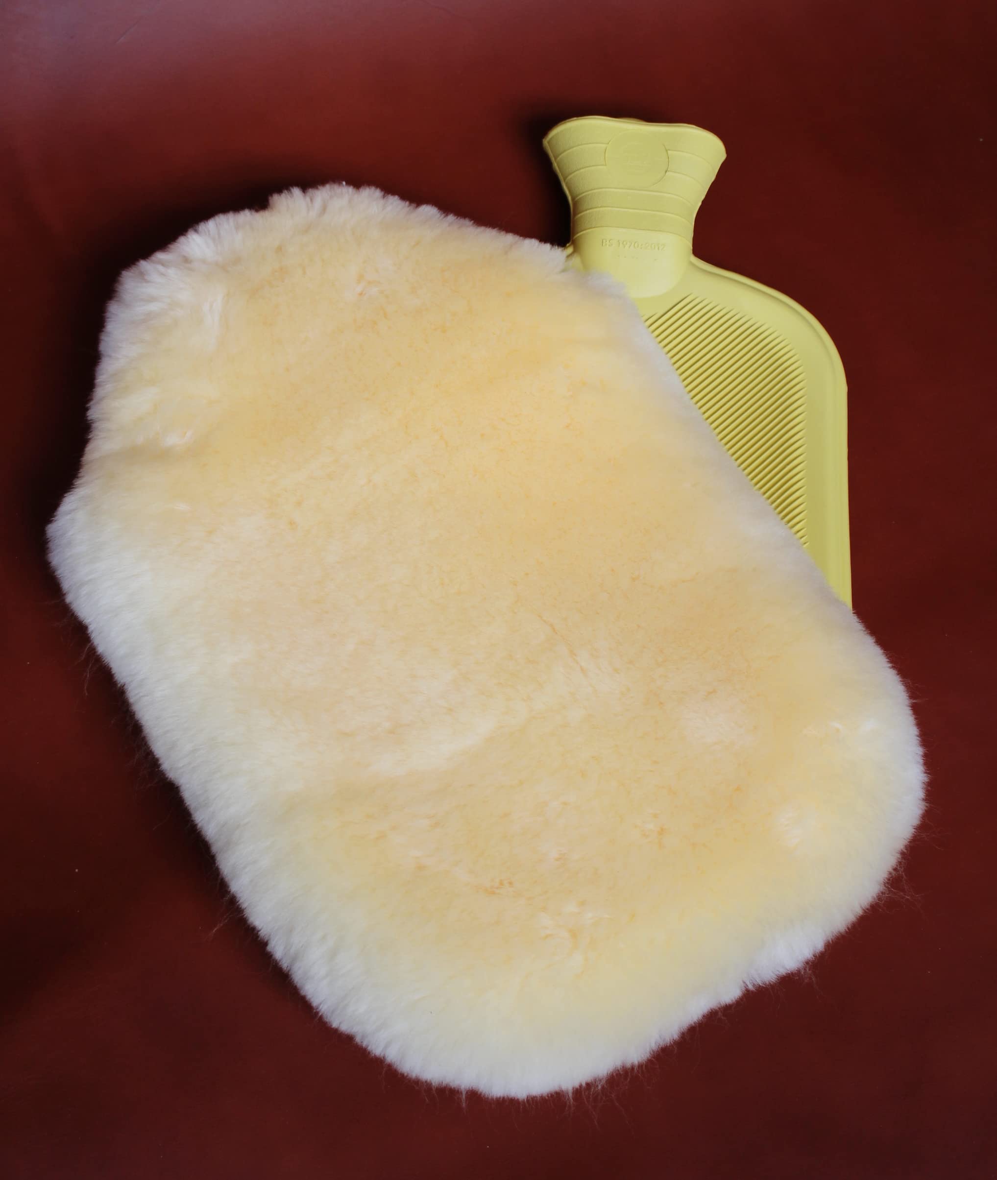 Schönes Lammfell Kuschelset ! Qualitäts Wärmflasche + Wärmflaschenhülle, Wärmflaschenbezug