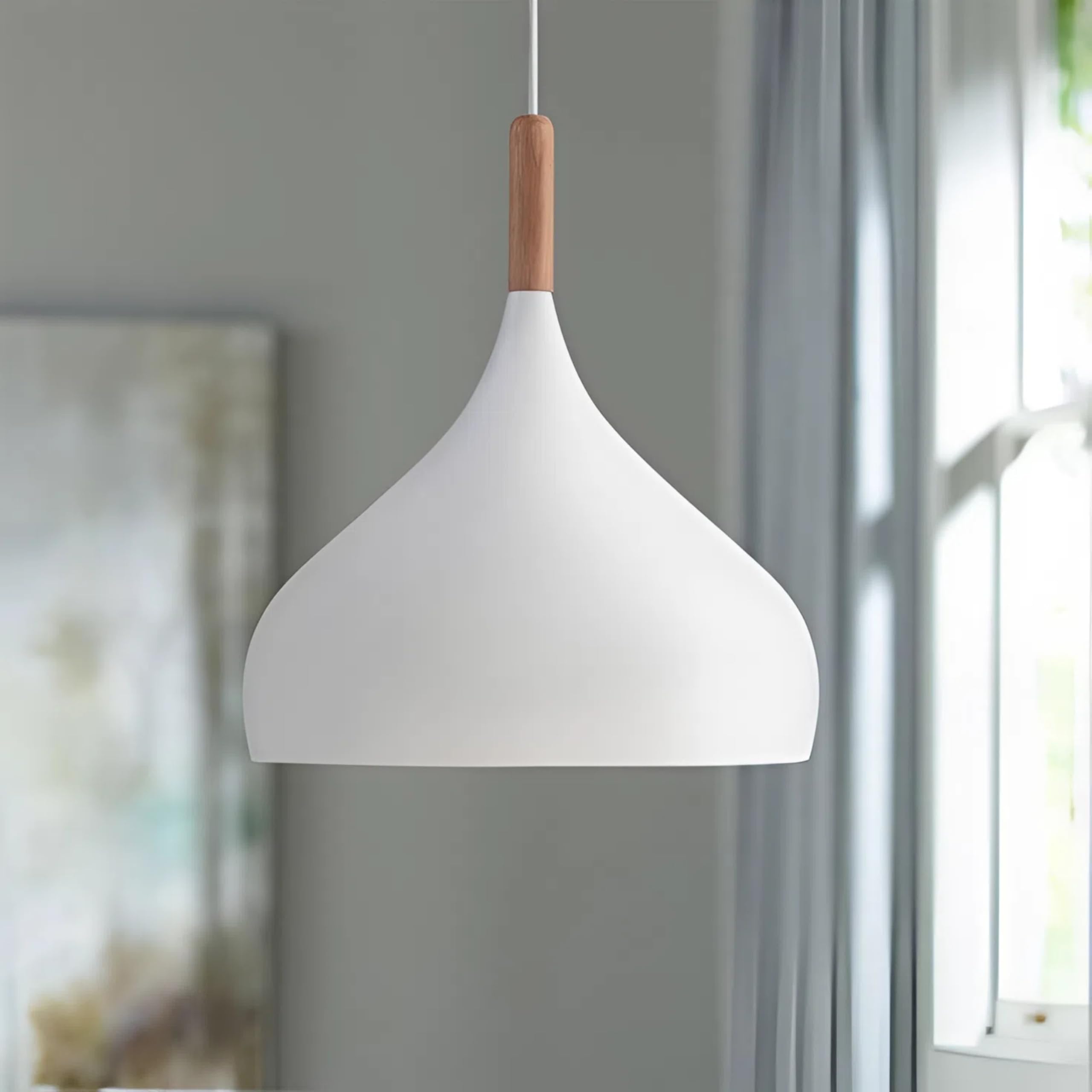 twixle Aluminium Ceiling Light, Circular Shape Hanging Light for Dining Table, Living Room, Bedroom, Restaurant, Office, Cafe, White Pendant Lamp (White Pendant) (Pack of 1) (Without Bulb)-image-1