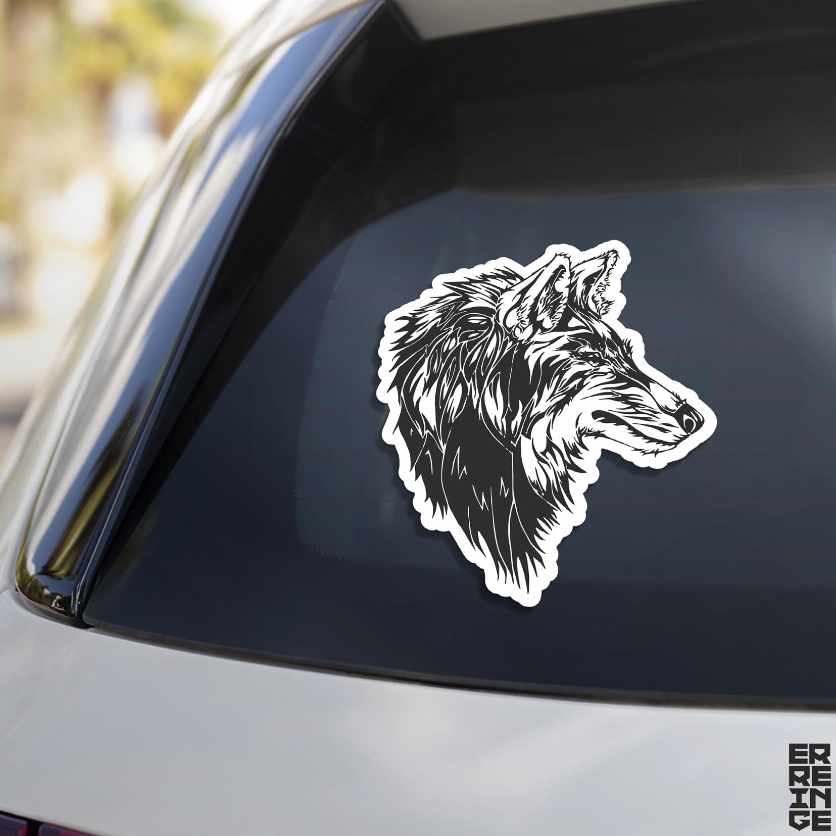 Adesivo Lupo 40 Cm - Sticker In PVC Per Auto, Moto, Casco, Laptop - Resistente UV E Acqua - 3