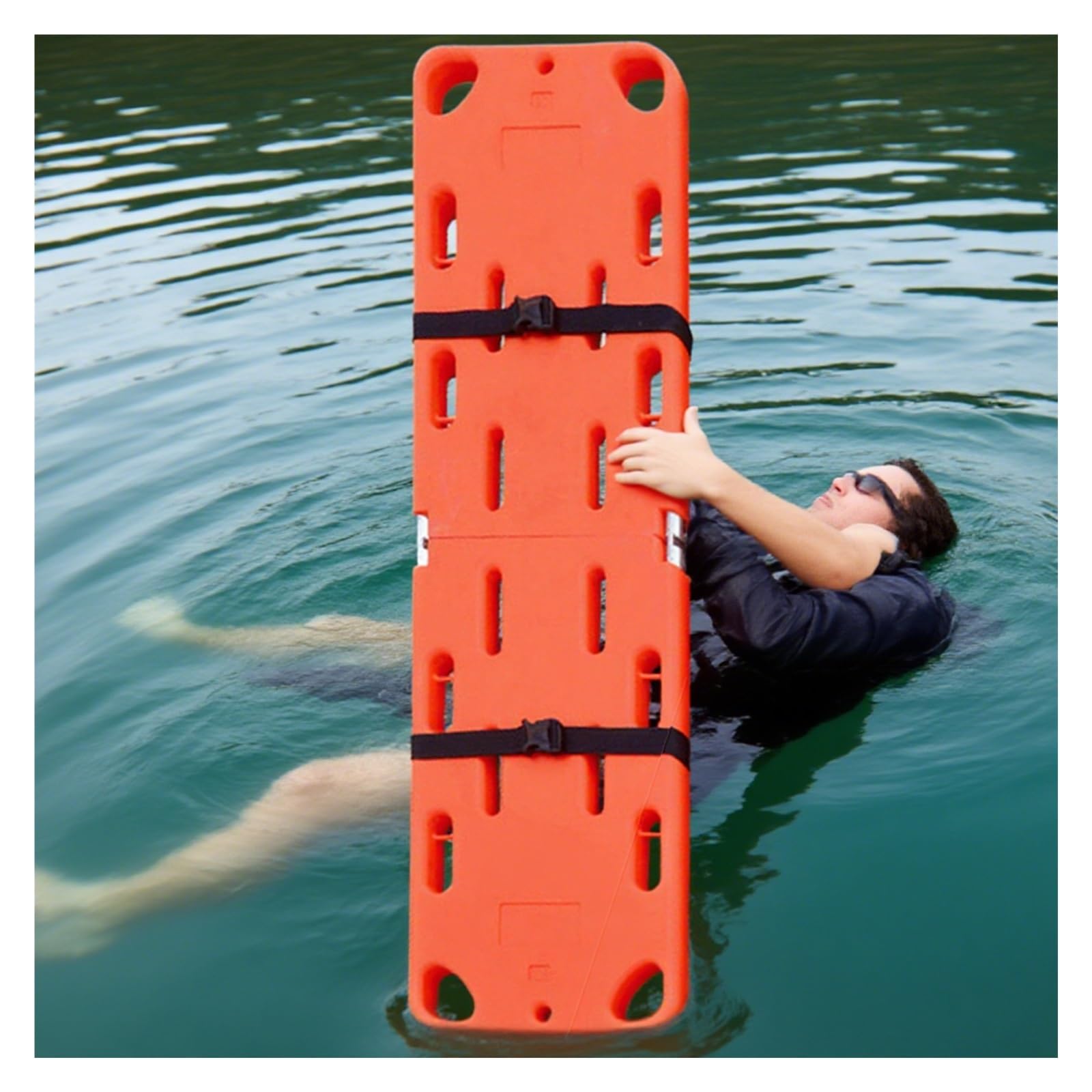 Civière pliable avec colonne vertébrale réglable et sangles, équipement de sauvetage d'urgence portable pour le camping, les écoles et la sécurité communautaire