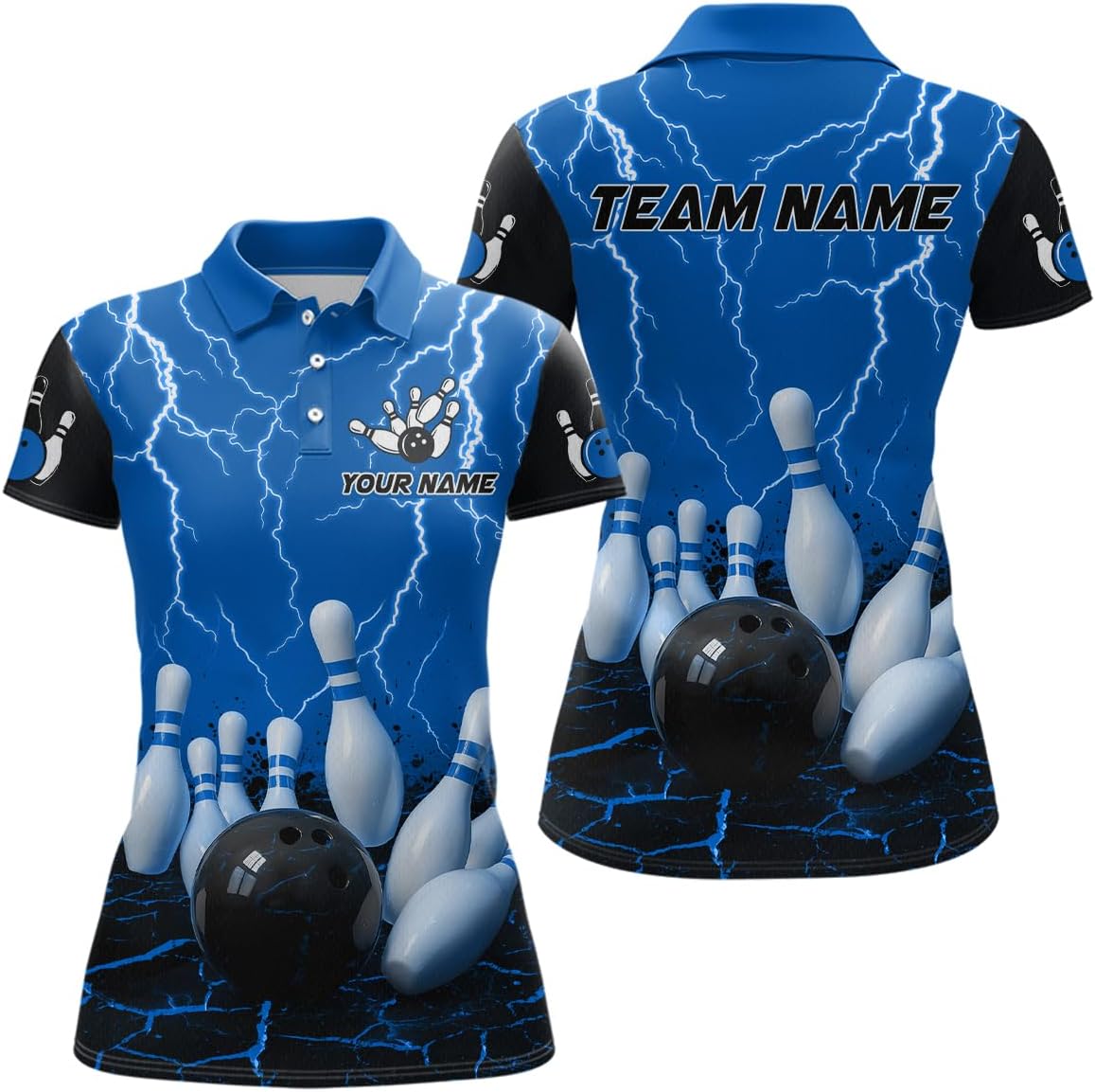 Thunder Lightning Lava Bowling Shirt for Men Women Custom Team Bowling Jerseys Bowling Polo Shirts & Bowling 1/4 Zip Shirts