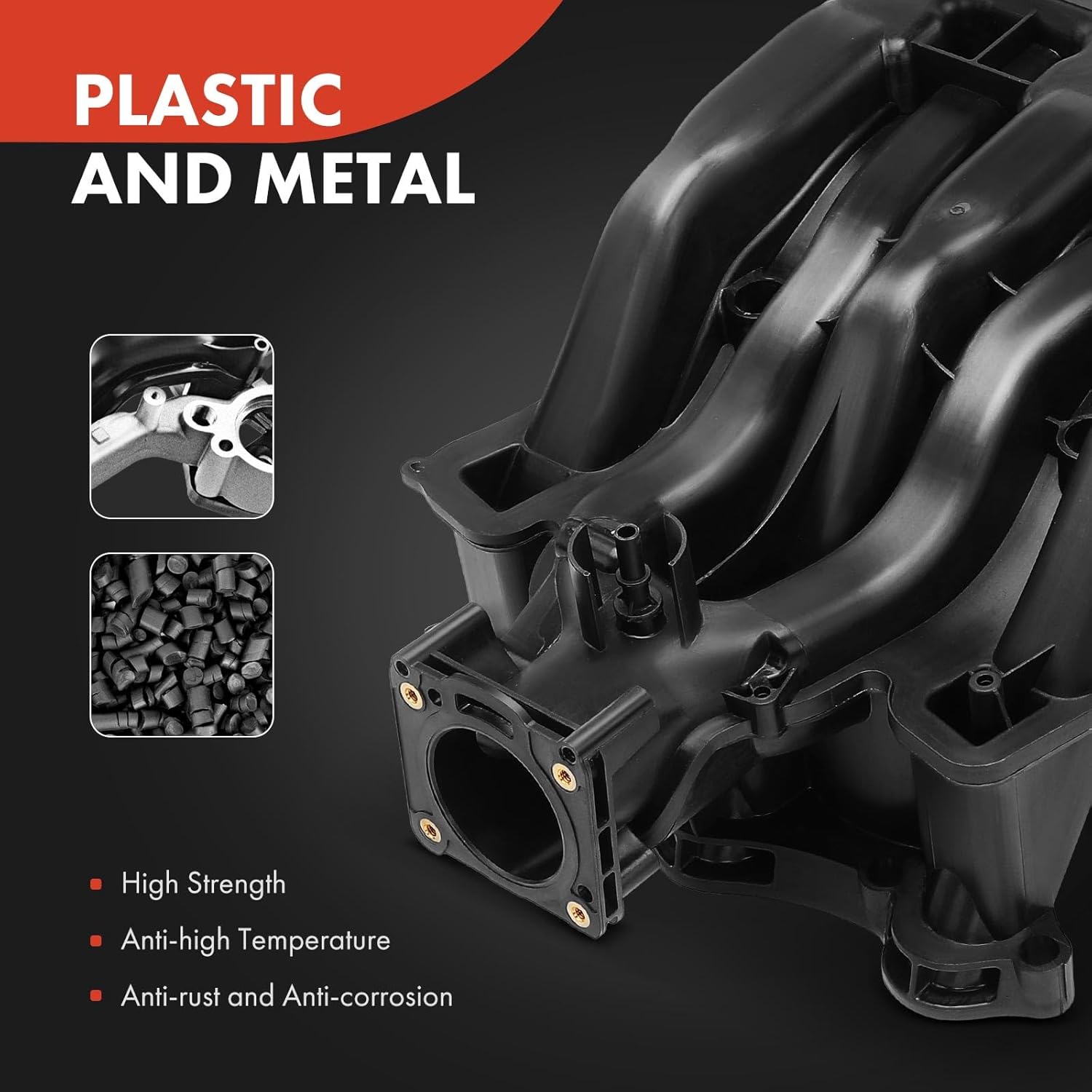 A-Premium [V6 4.0L] Engine Upper Intake Manifold Assembly W/Valve & Gasket Compatible with Ford Explorer 2004-2010, Explorer Sport Trac 2007-2010 & Mercury Mountaineer 2004-2010