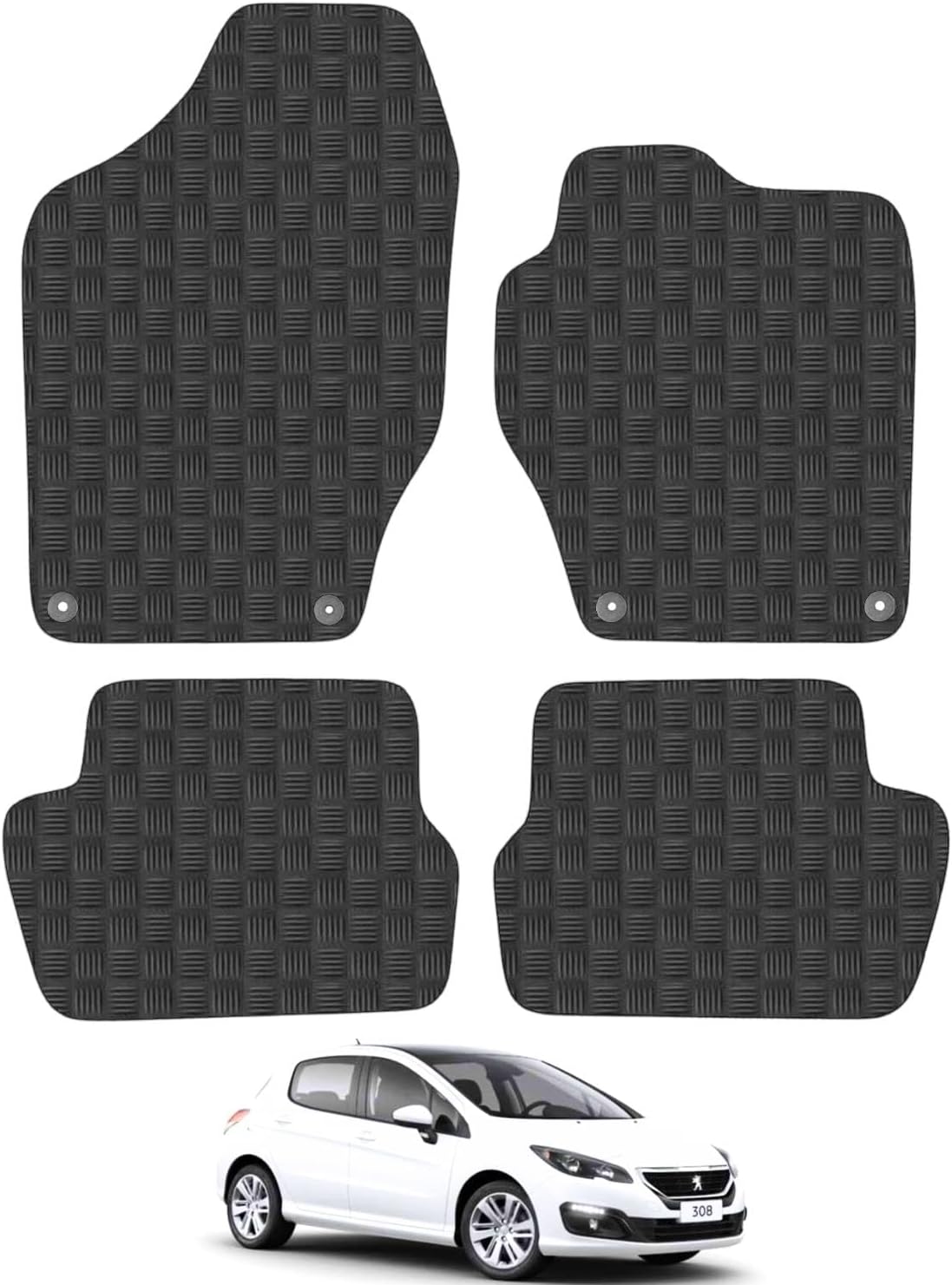 Car Mats for Peugeot 208 (2020+) Tailored Fit Rubber Floor Mat Set