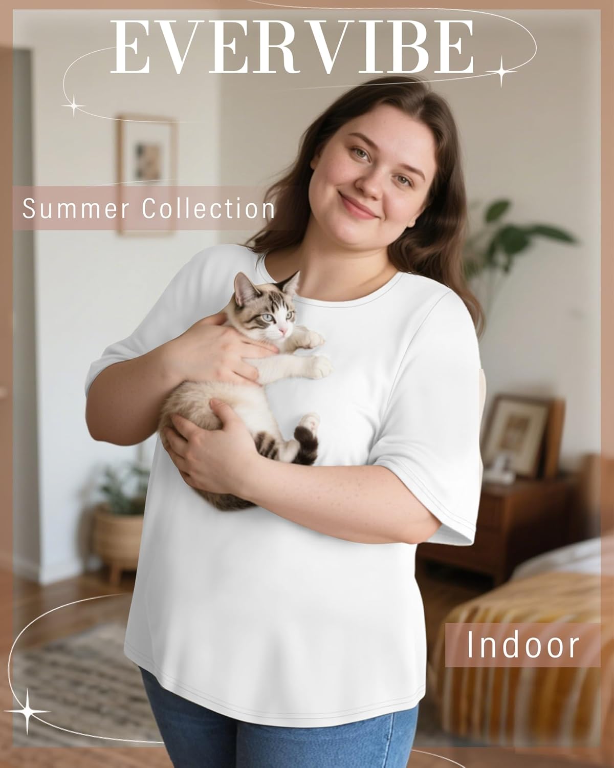 3 Pack Women's Plus Size Half Sleeve Shirts Crew Neck Irregular Hem Tops Loose Fit Casual Basic Tees - Image 7