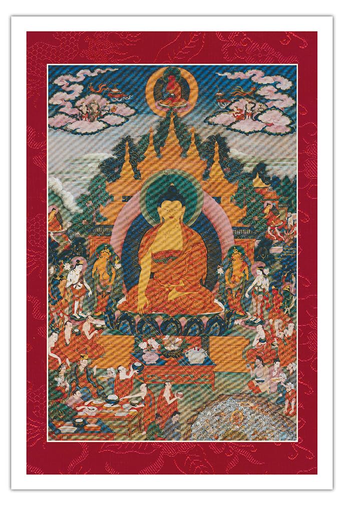 骨董　仏画　タンカ SKE93 中国骨董 ◇仏陀/釈迦牟尼仏 タンカ／仏画／チベット