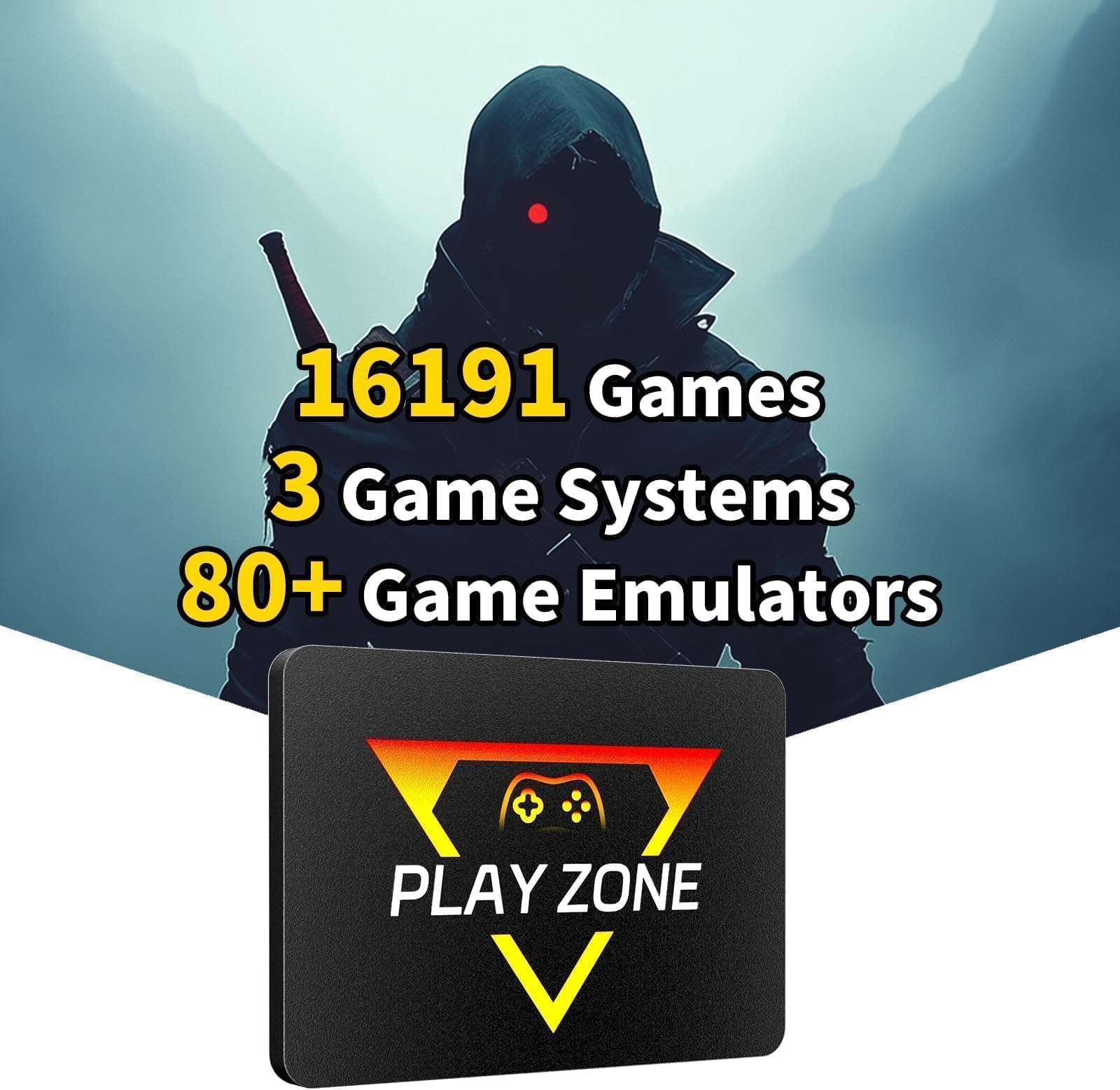 Generic Playzone Retro-Modern Game Console with 16191 Built-in Games, 80+ Emulators, 1TB SSD, 1080p HDMI Output