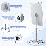 MAKELLO 36"x24" Mobile Whiteboard on Wheels, Rolling White Board with Stand | Aluminum Frame, Magnetic Surface, Adjustable Height, Rolling Whiteboard on Wheels, Dry Erase Board for office classroom