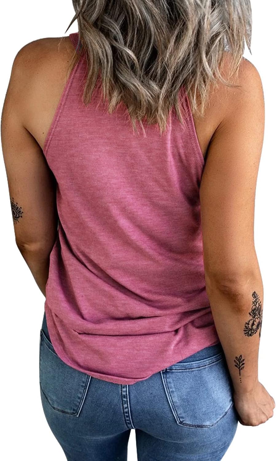 KINLONSAIR Women's Summer Sleeveless Halter Tee Shirts Crew Neck Workout Tank Tops Casual Plain Cami Shirts - Image 3