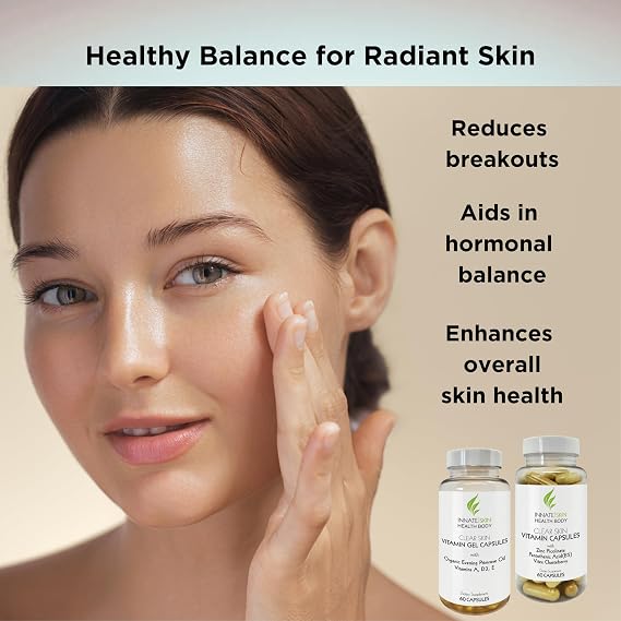Clear Skin Acne Vitamin System | 20 Antioxidants, Botanicals & Minerals | Capsules | 60 Count | Pack of 2